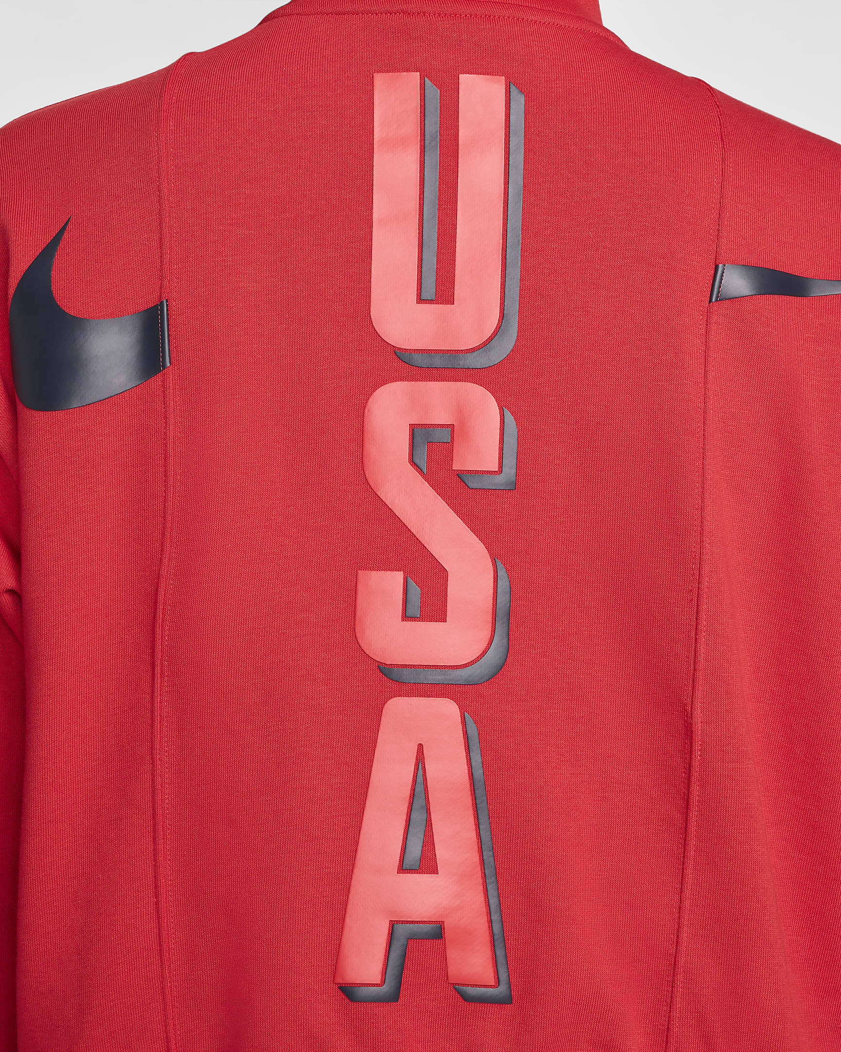 USA Village Women's Nike Basketball 1/2-Zip Fleece Sweatshirt - Sport Red/Obsidian