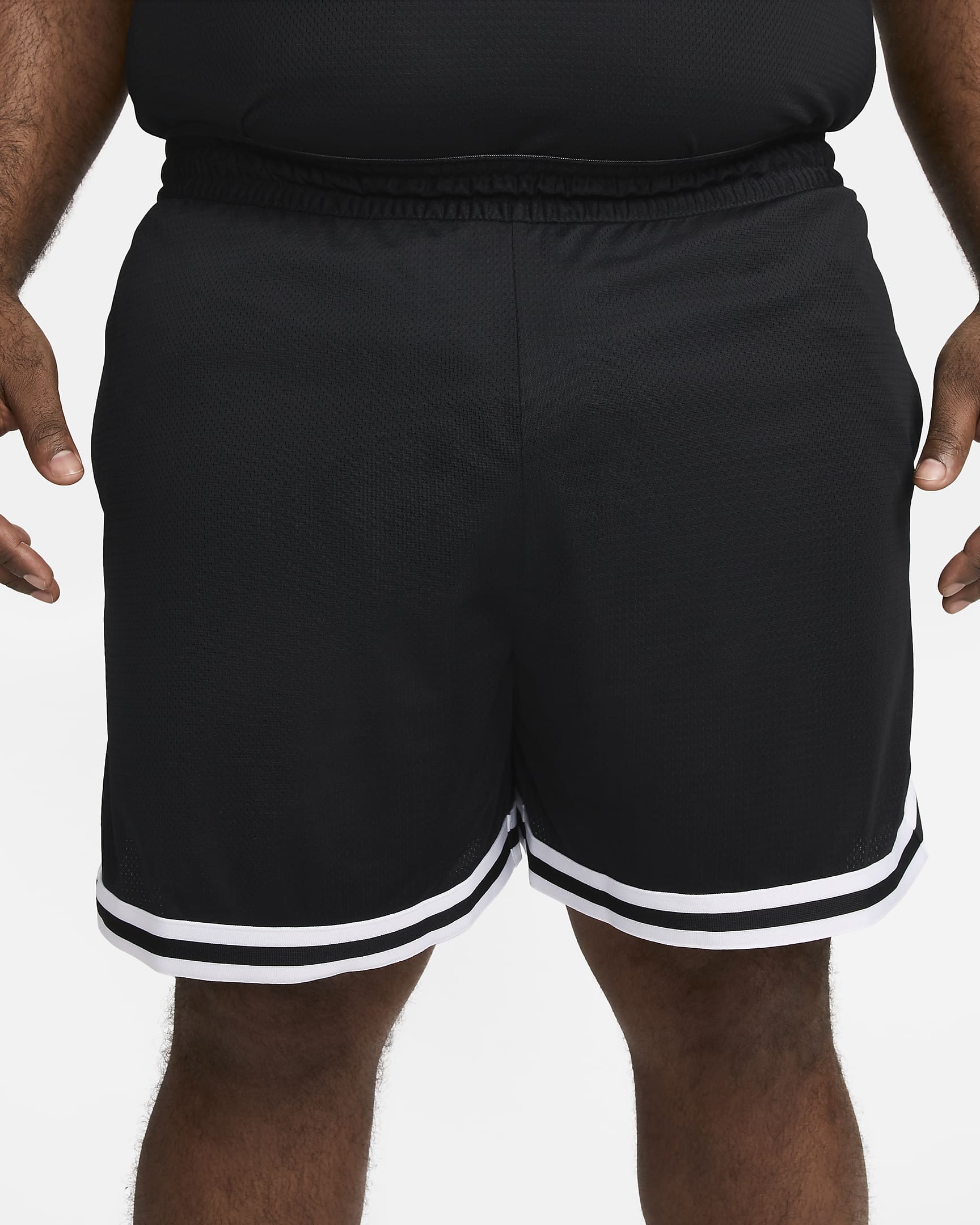 Shorts de básquetbol Dri-FIT de 15 cm para hombre Nike DNA - Negro/Blanco/Blanco