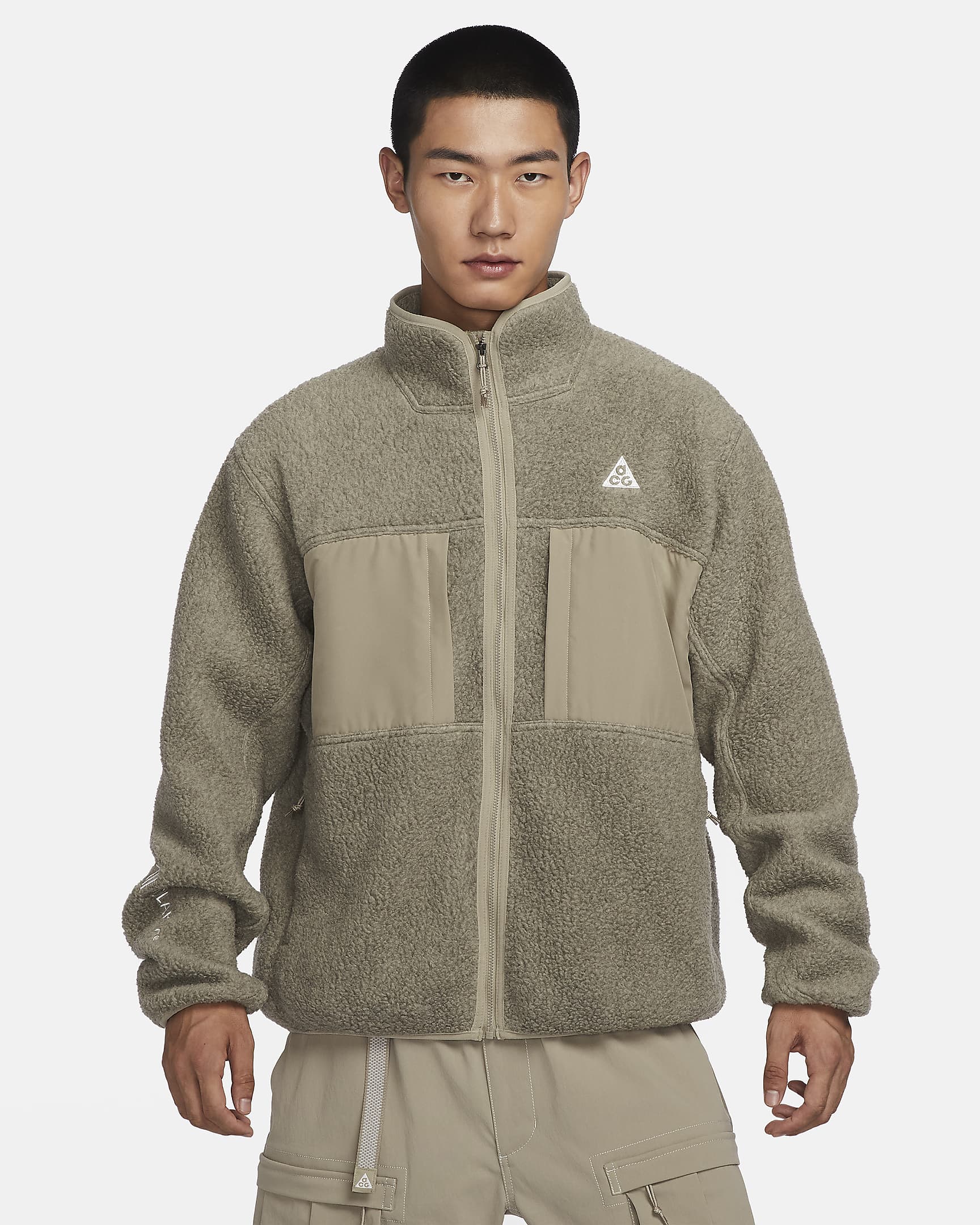 Nike ACG "Arctic Wolf" Men's Full-Zip Top - Khaki/Light Iron Ore/Summit White