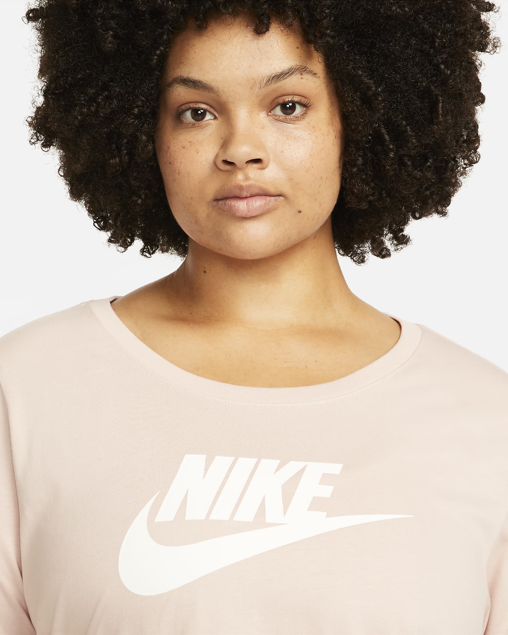 Nike Sportswear Essential Women's T-Shirt (Plus Size) - Pink Oxford