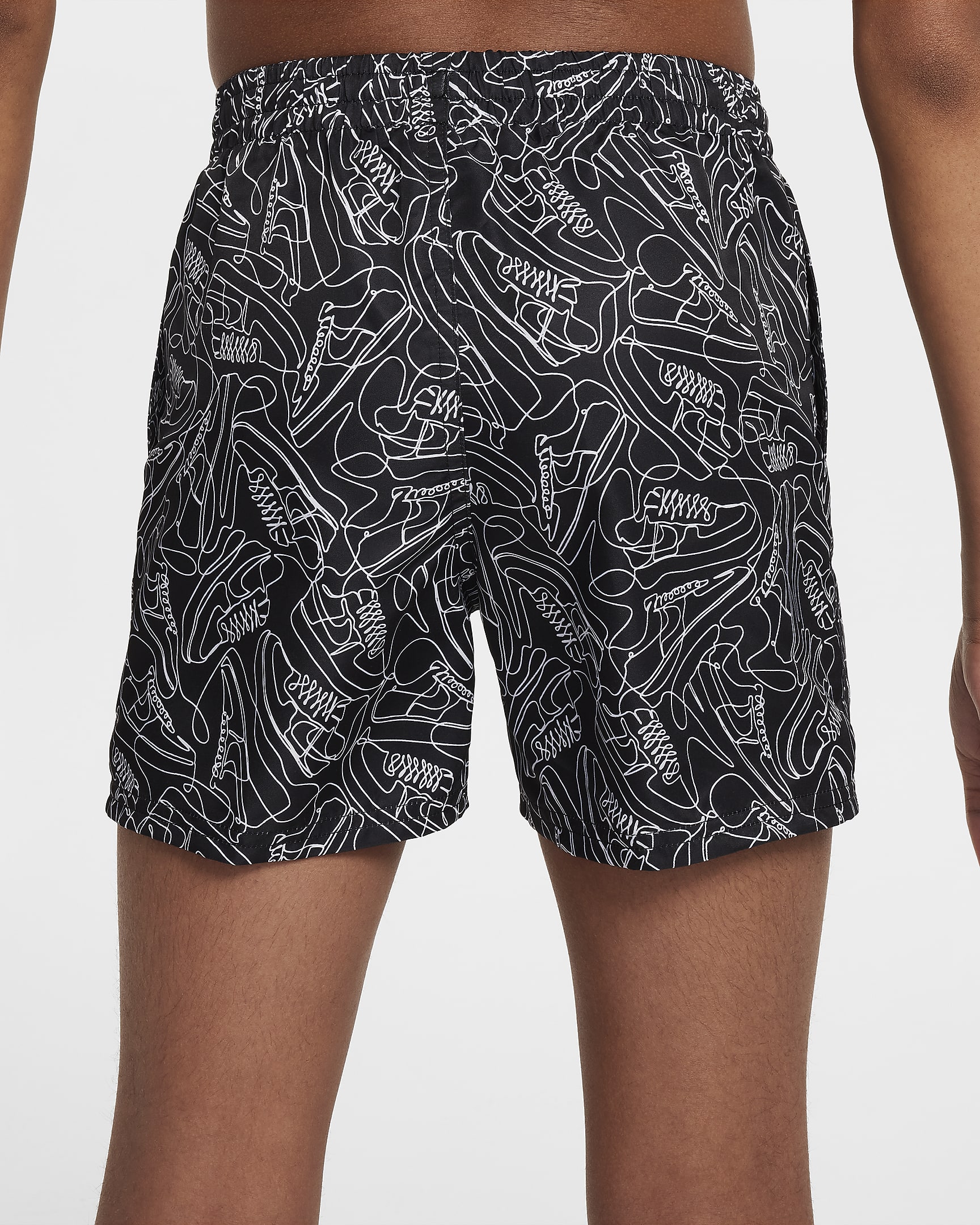 Nike Swim Sneakers Volleyshorts (10 cm) til større børn (drenge) - sort/hvid/hvid