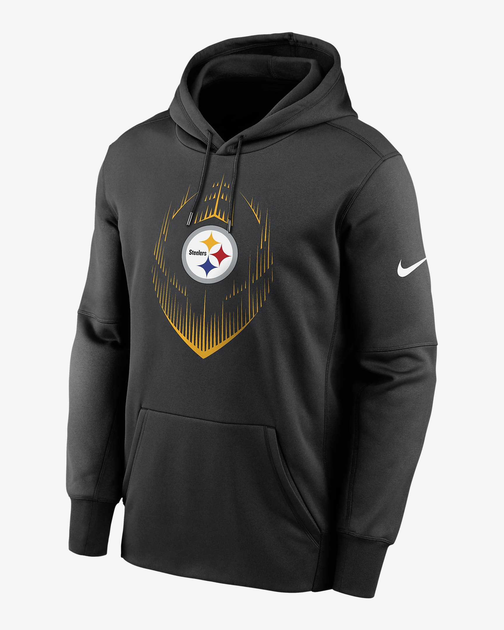Pittsburgh Steelers Icon Men’s Nike Therma NFL Pullover Hoodie - Black