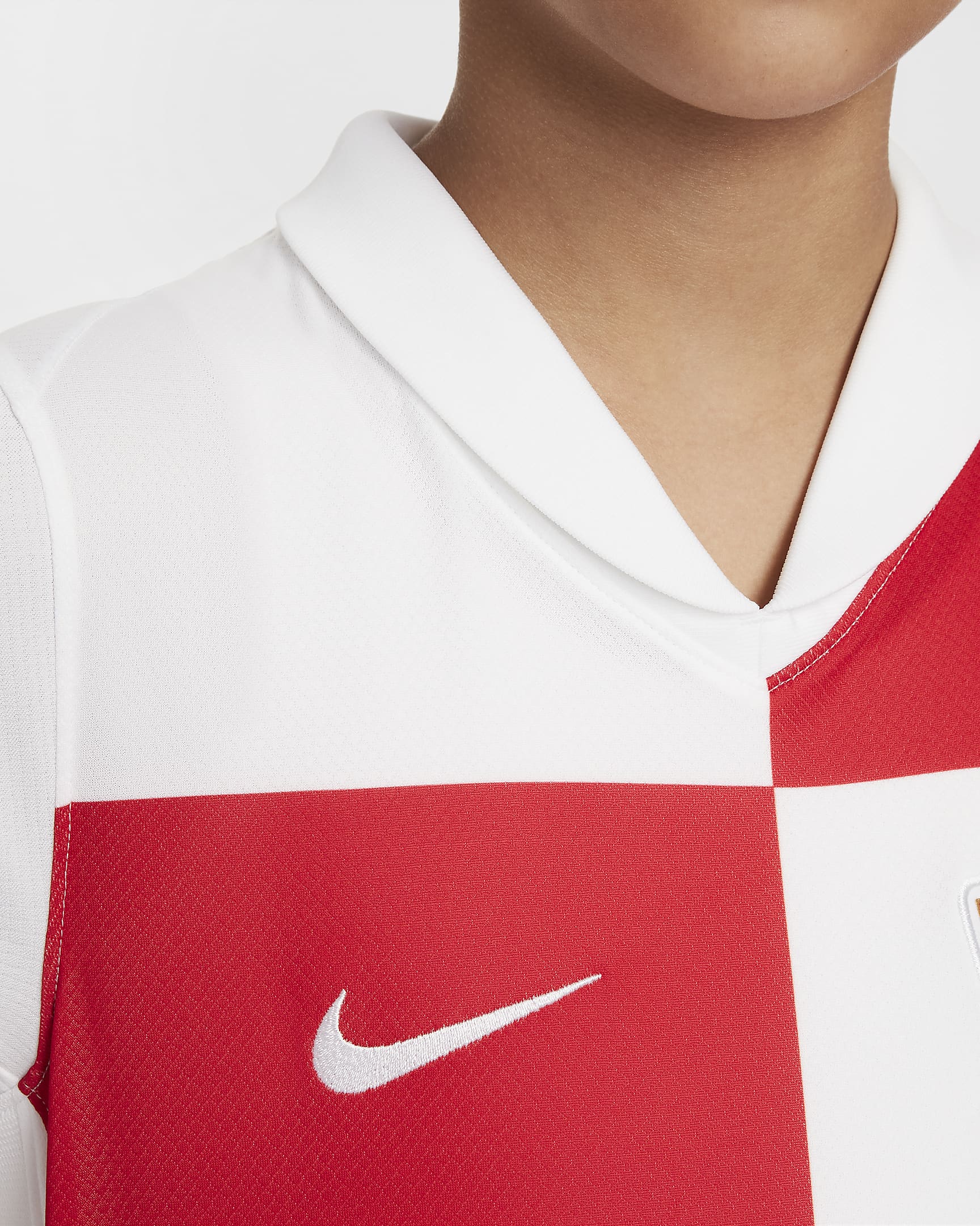 Croatia 2024/25 Stadium Home Older Kids' Nike Dri-FIT Football Replica Shirt - White/University Red/White