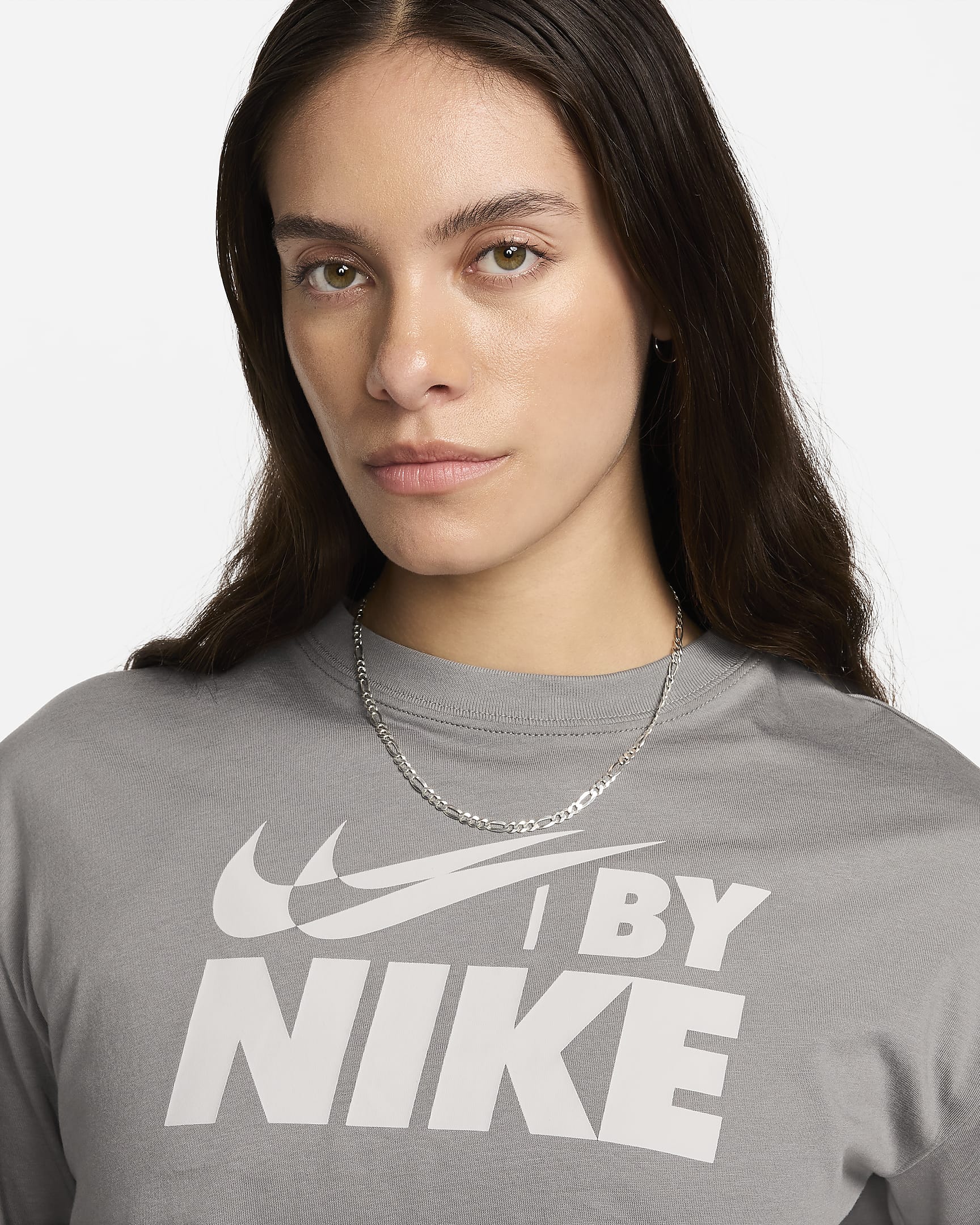 Nike Sportswear Women's Cropped T-Shirt - Flat Pewter/Light Iron Ore