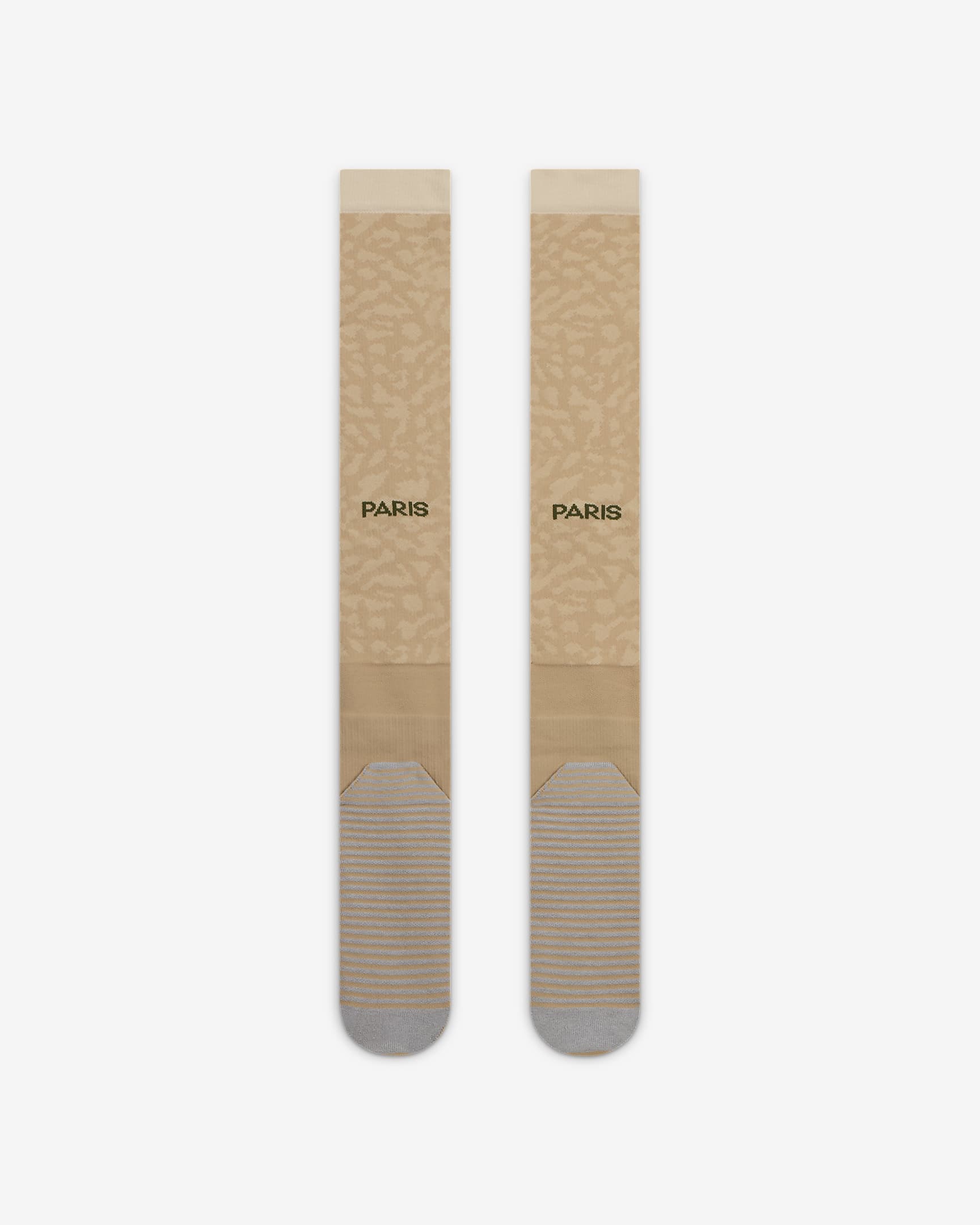 Paris Saint-Germain Strike Fourth Jordan Knee-High Football Socks - Hemp/Sand Drift/Rough Green