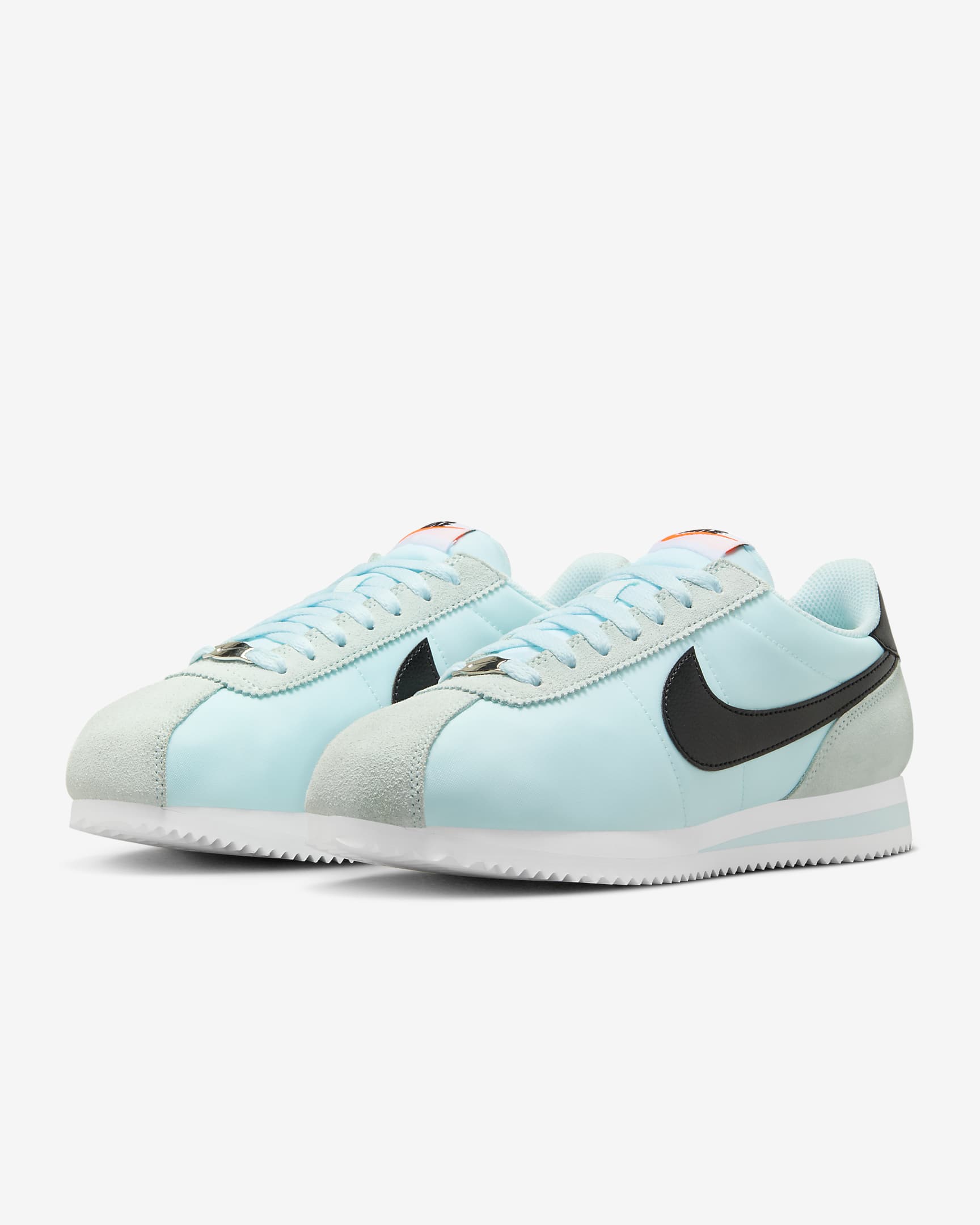 Nike Cortez Textile Shoes - Glacier Blue/White/Safety Orange/Black