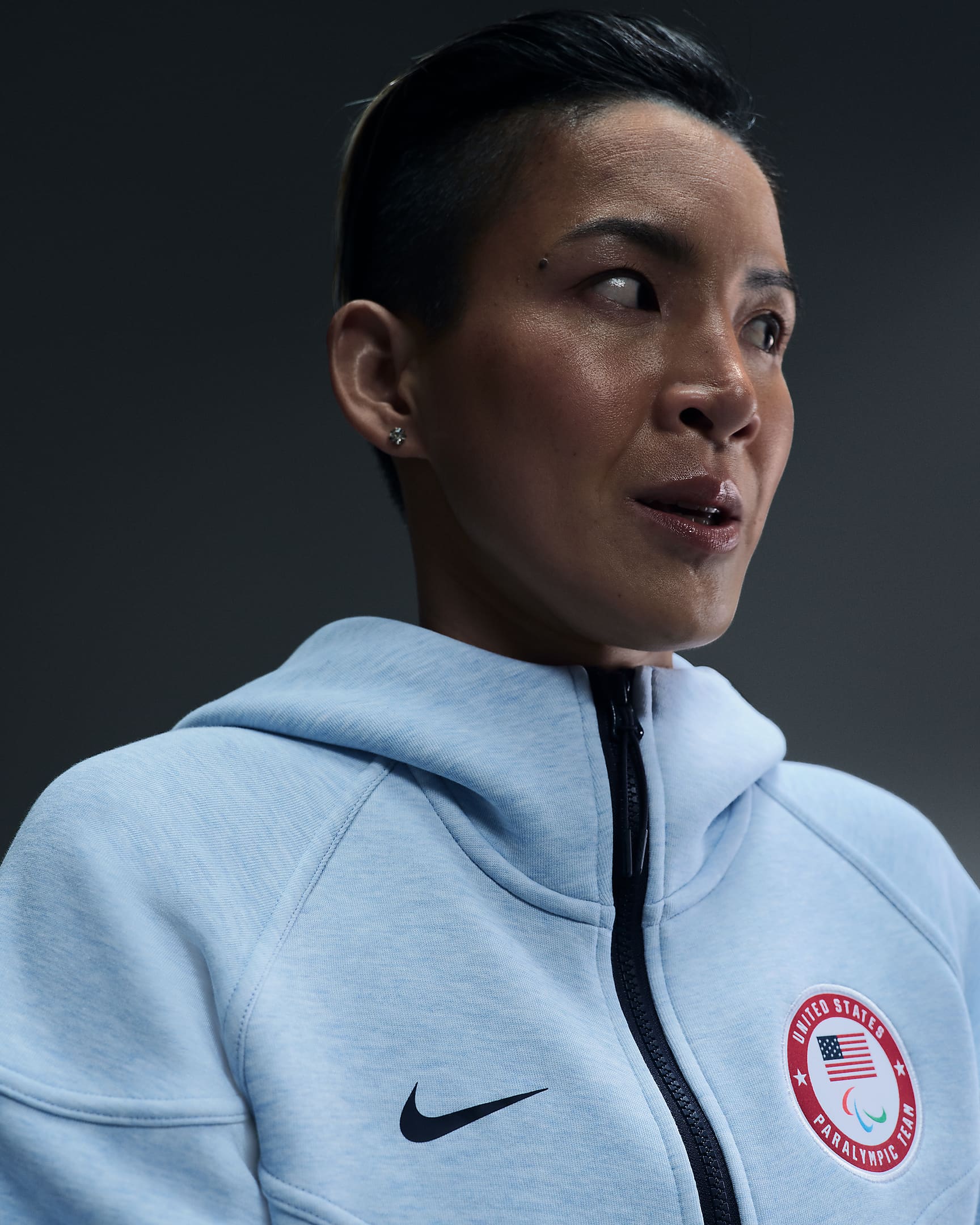 Sweat à capuche et zip Nike Team USA Tech Fleece Windrunner pour femme - Celestine Blue/Heather/Obsidian/Old Royal