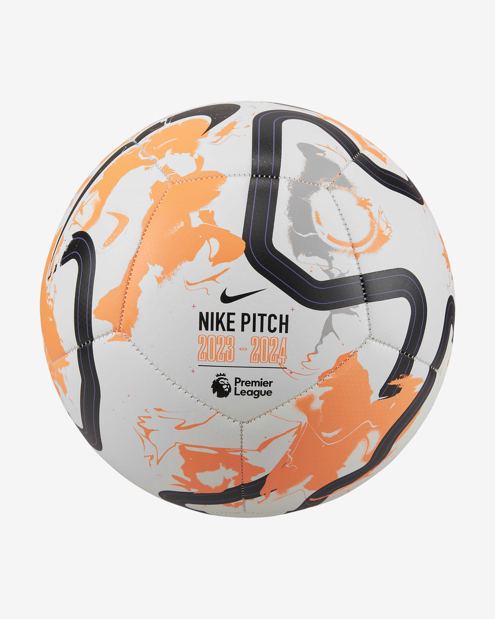 Premier League Pitch-fodbold - hvid/Total Orange/sort