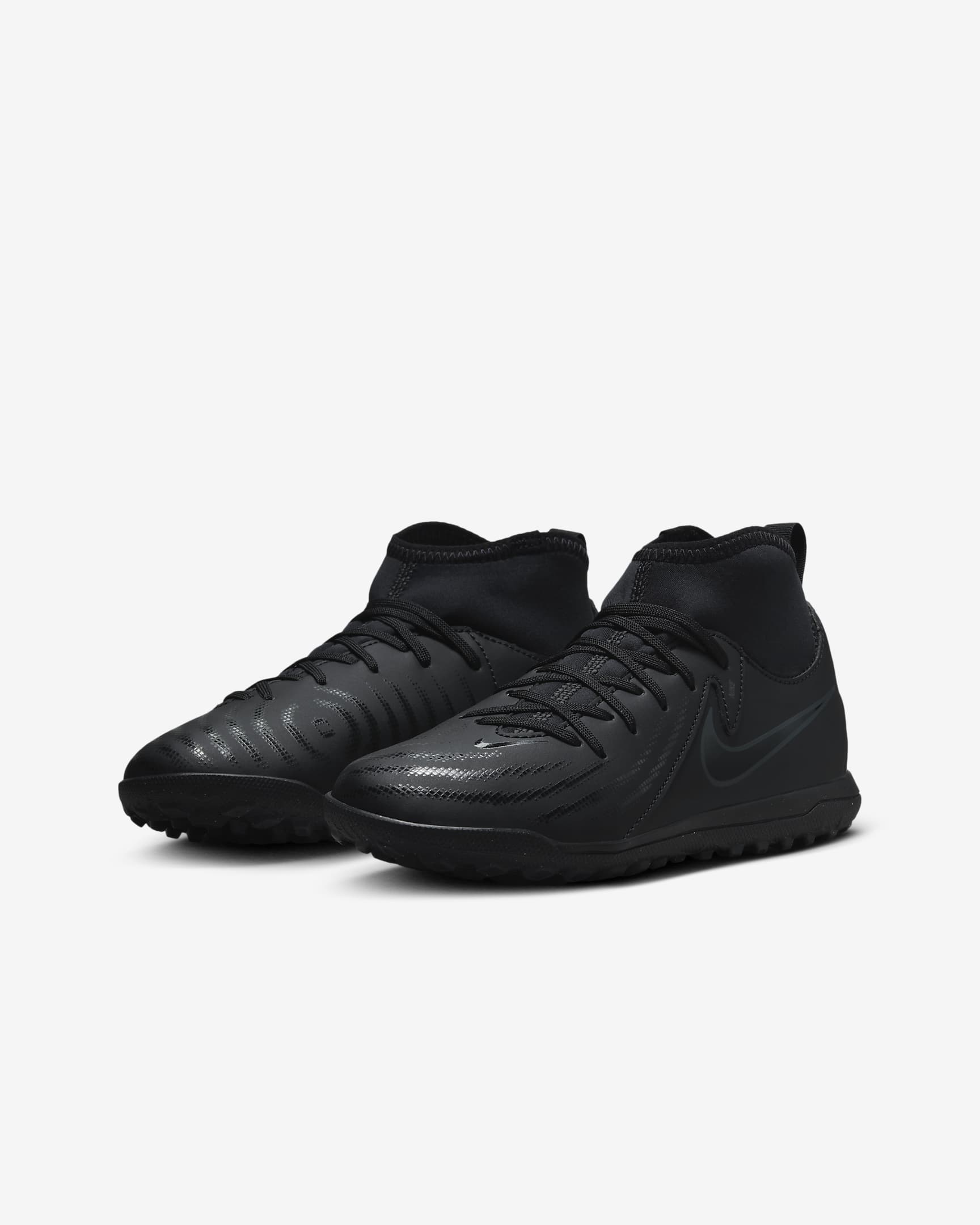 Tacos de fútbol high TF para niños de preescolar y grandes Nike Jr. Phantom Luna 2 Club - Negro/Jungla intenso/Negro