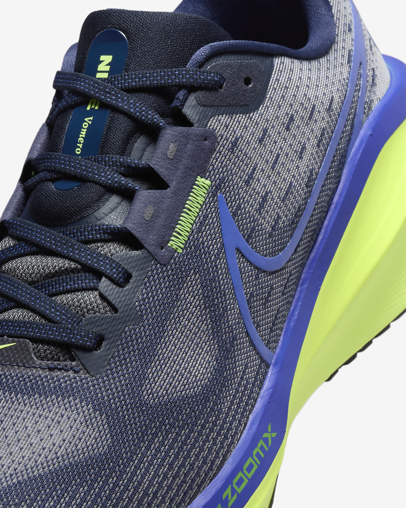 Sapatilhas de running para estrada Nike Vomero 17 para homem - Midnight Navy/Dark Obsidian/Volt/Azul Astronomy