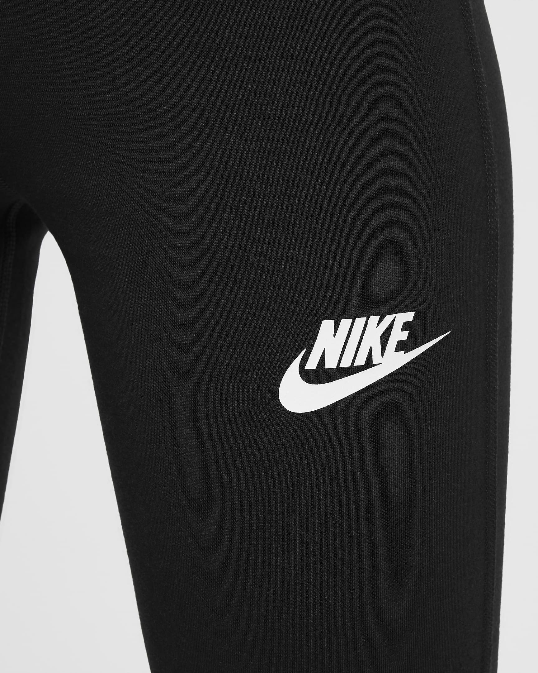 Nike Sportswear Classic Girls' High-Waisted Flared Leggings - Black/White