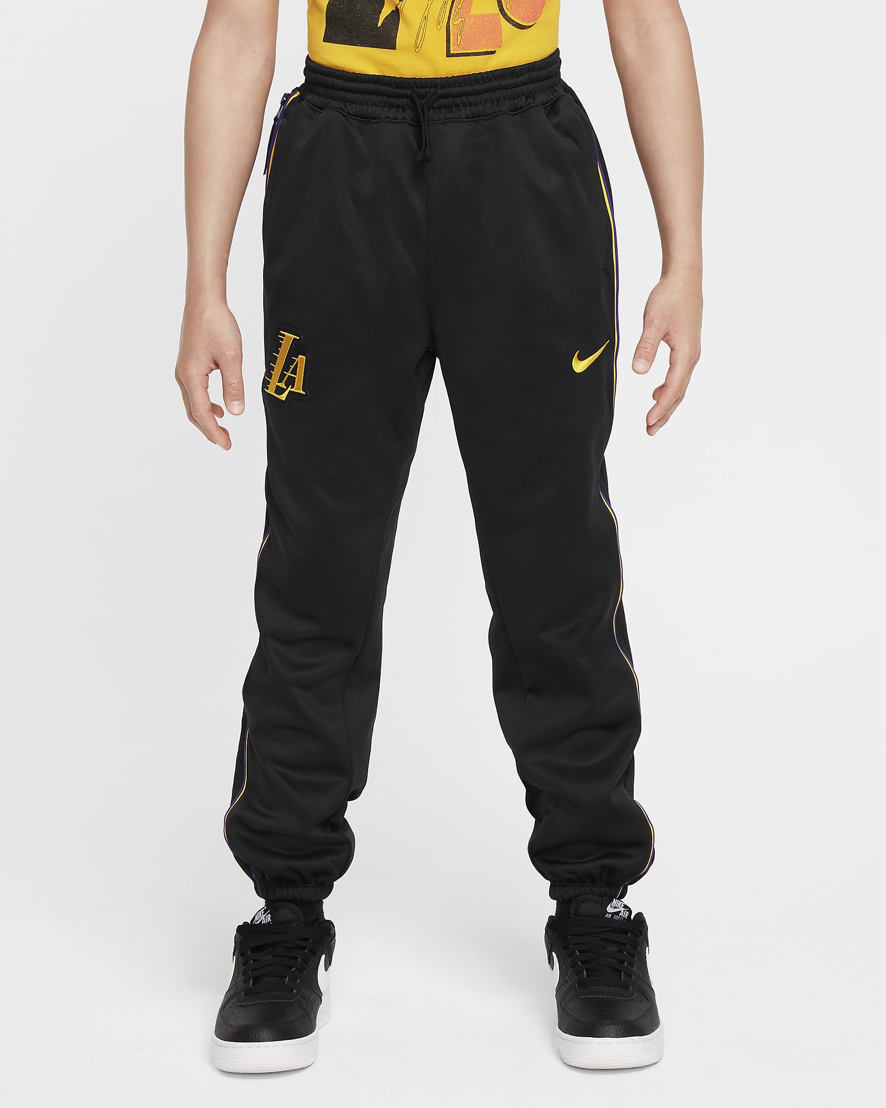 Los Angeles Lakers Showtime City Edition Pantalón Nike Dri-FIT de la NBA - Niño/a - Negro