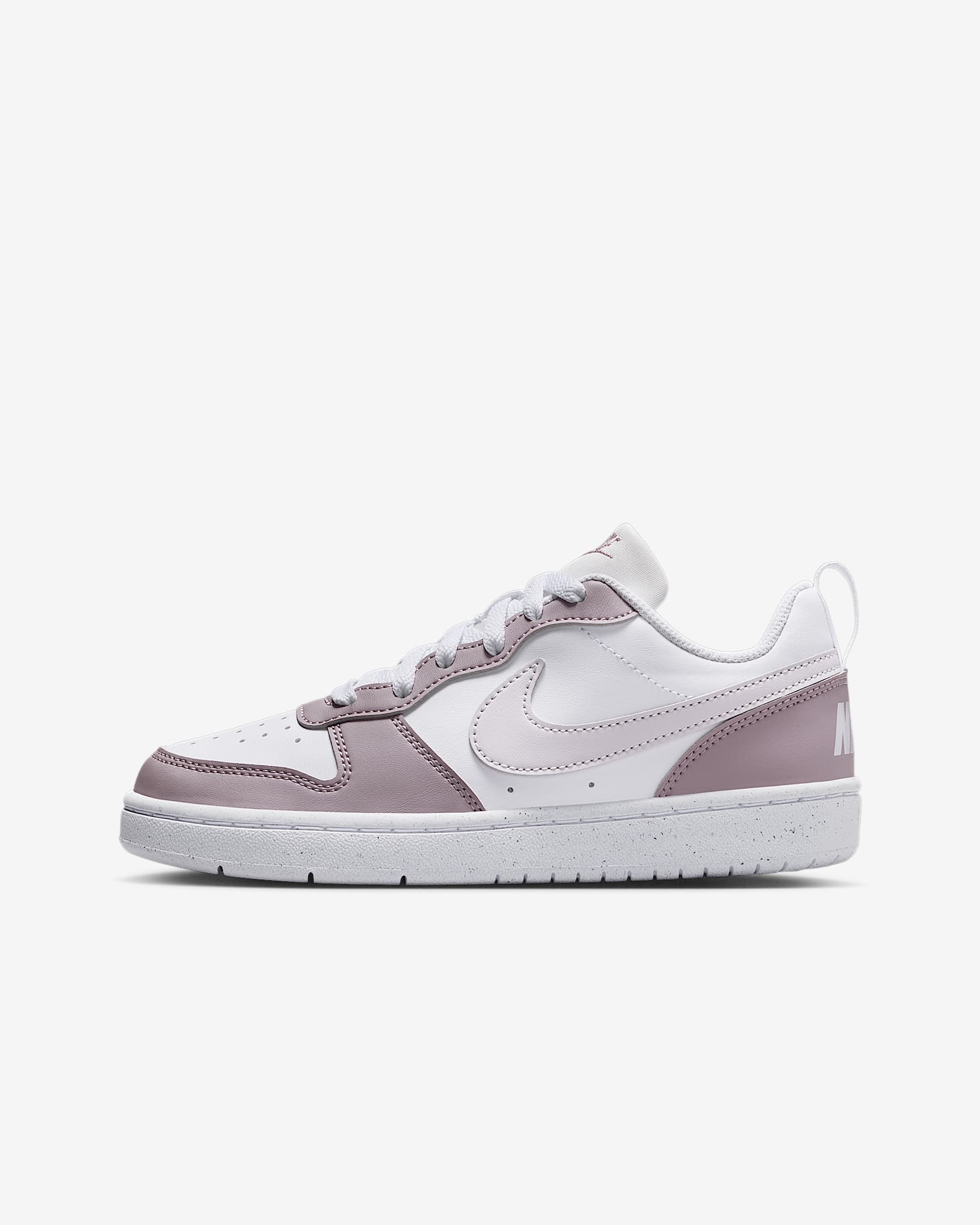 Nike Court Borough Low Recraft Big Kids' Shoes - White/Plum Fog/White/Venice