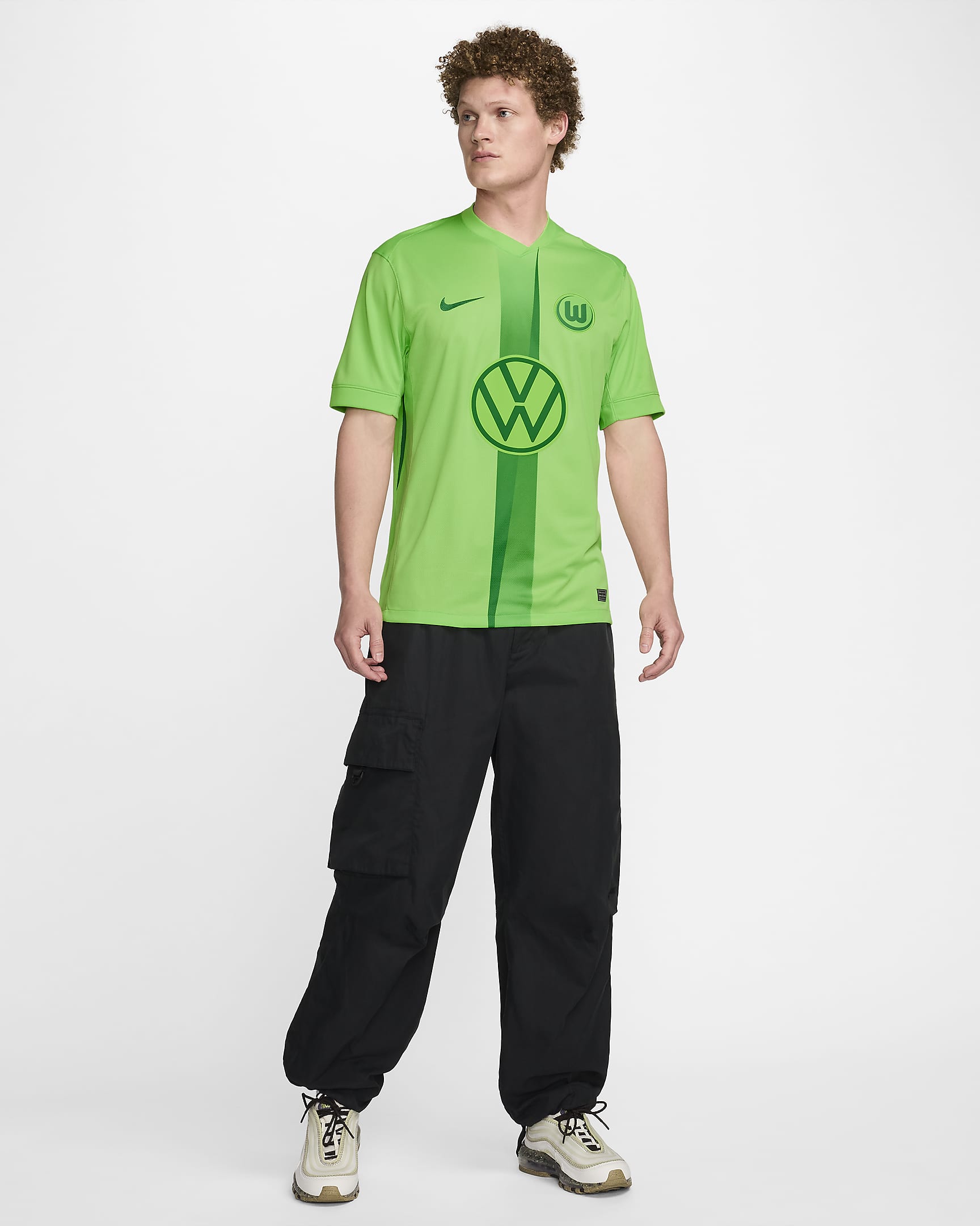 Męska koszulka piłkarska Nike Dri-FIT VfL Wolfsburg Stadium 2024/25 (wersja domowa) (replika) - Sub Lime/Lucky Green/Sub Lime