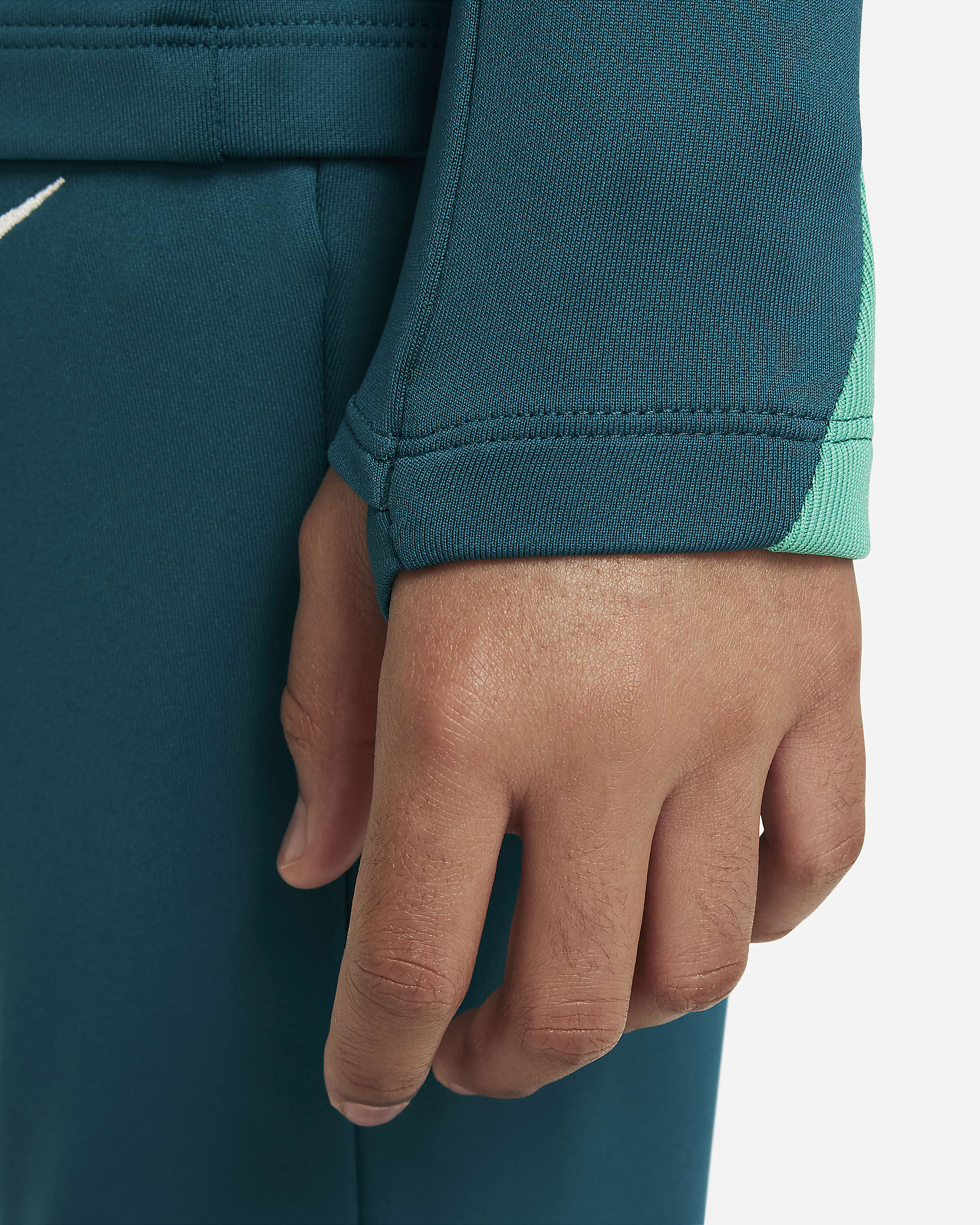 Fotbalové tréninkové tričko Nike Dri-FIT Portugalsko Strike pro větší děti - Geode Teal/Kinetic Green/Sail