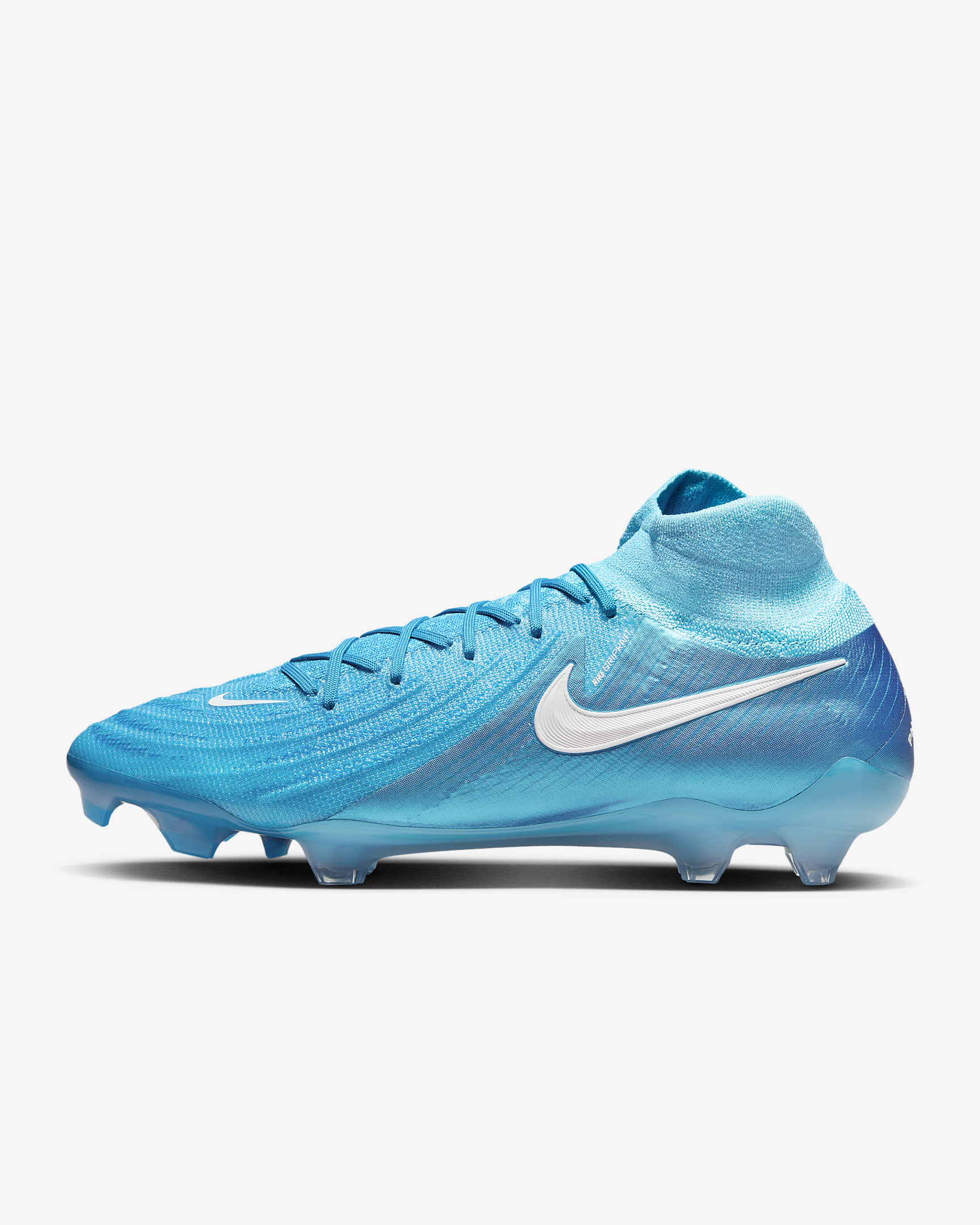 Chaussure de foot montante à crampons FG Nike Phantom Luna 2 Elite - Blue Fury/Blanc