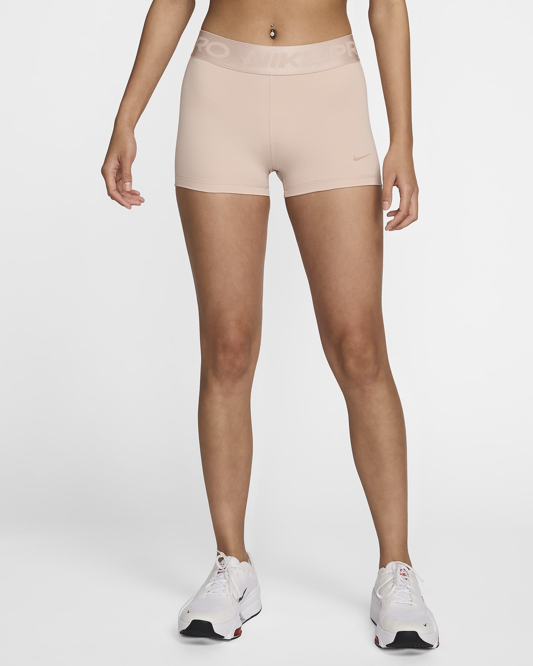 Damskie spodenki ze średnim stanem Nike Pro 8 cm - Particle Beige