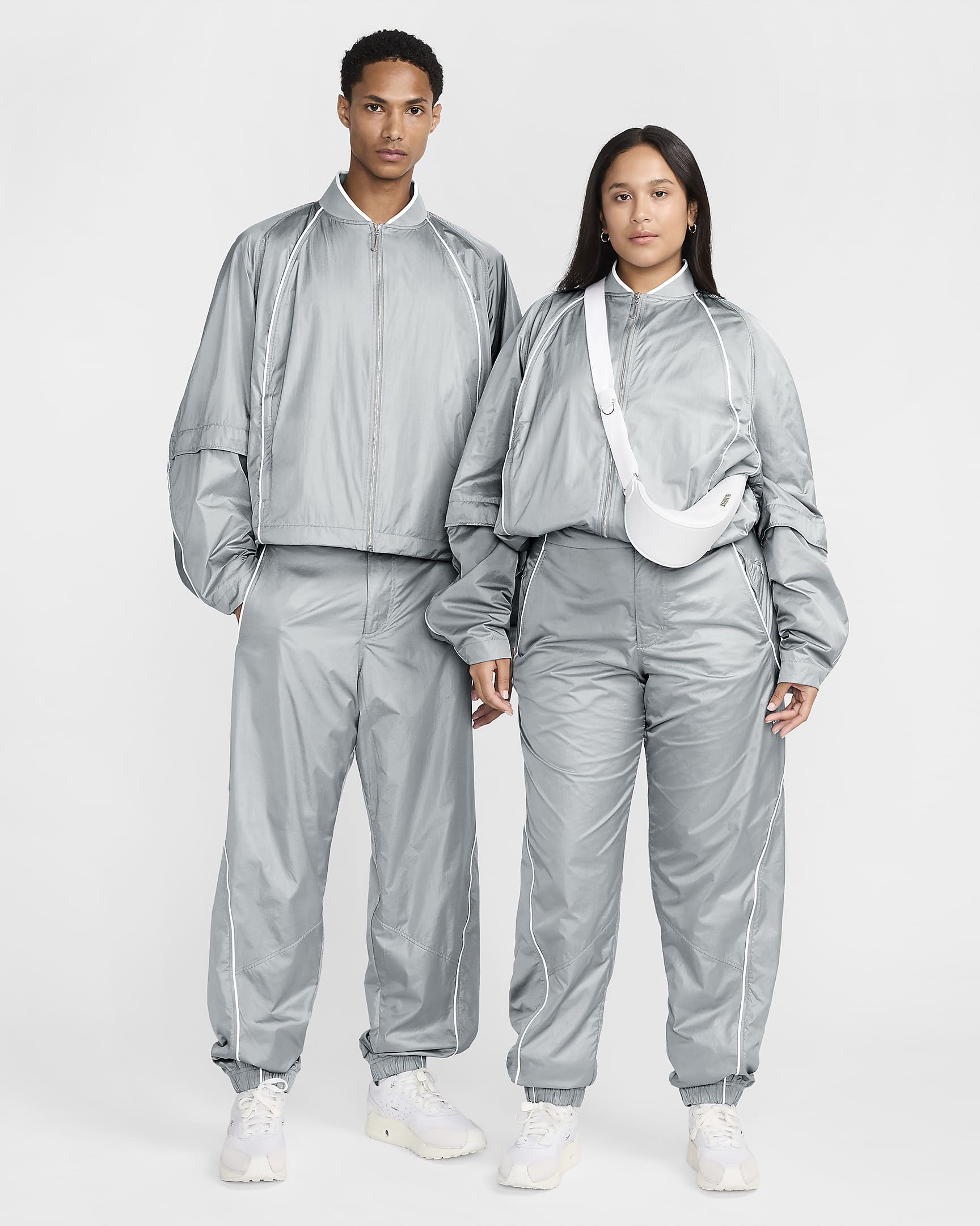 Chamarra de entrenamiento Nike x Jacquemus - Gris partícula/Blanco