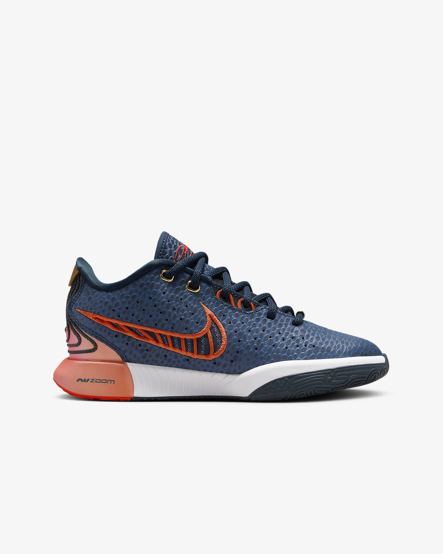 Chaussure de basket LeBron XXI pour ado - Armory Navy/Cosmic Clay/Blanc/Metallic Gold