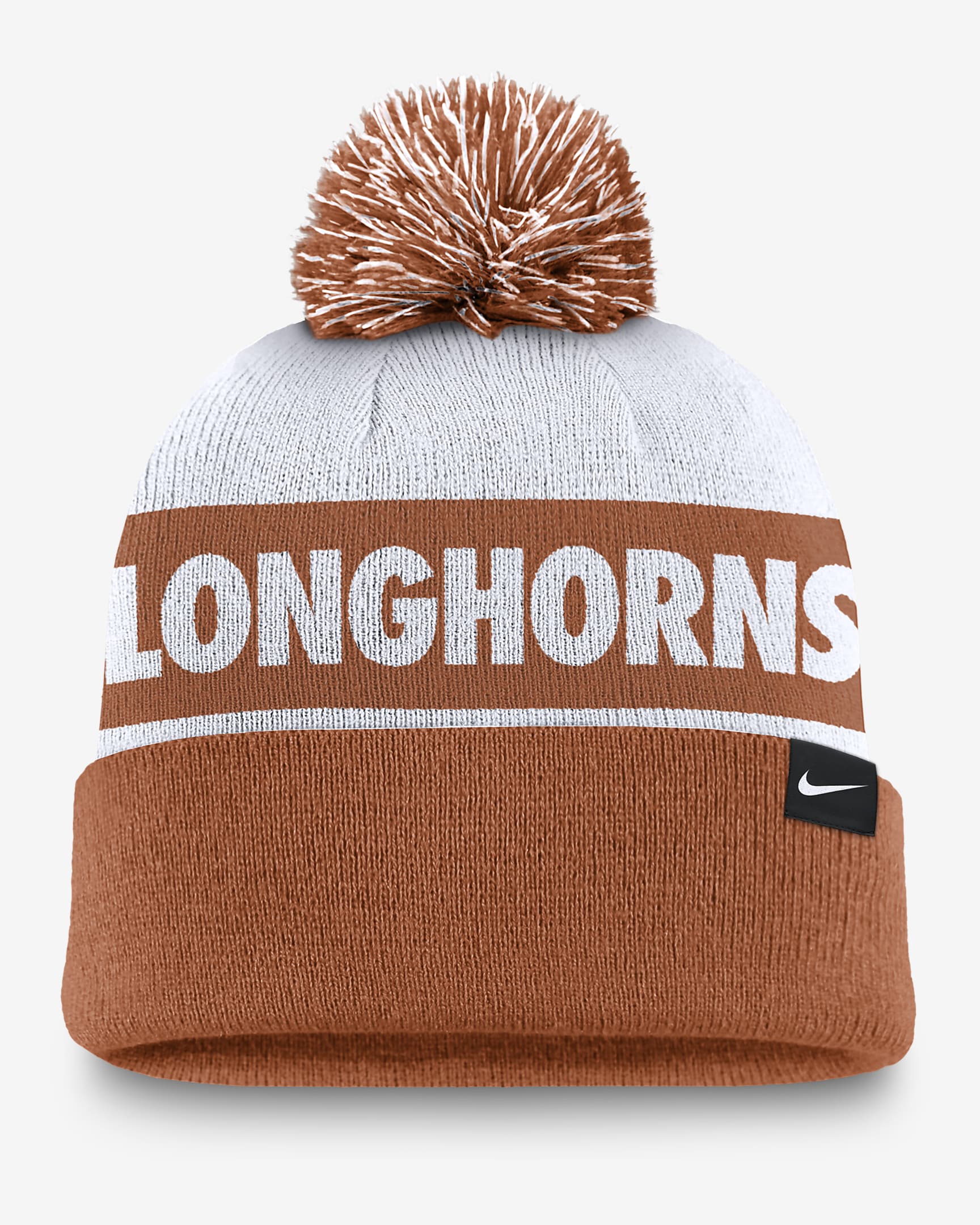 Texas Longhorns Primetime Peak Men's Nike College Cuffed Pom Beanie - Desert Orange