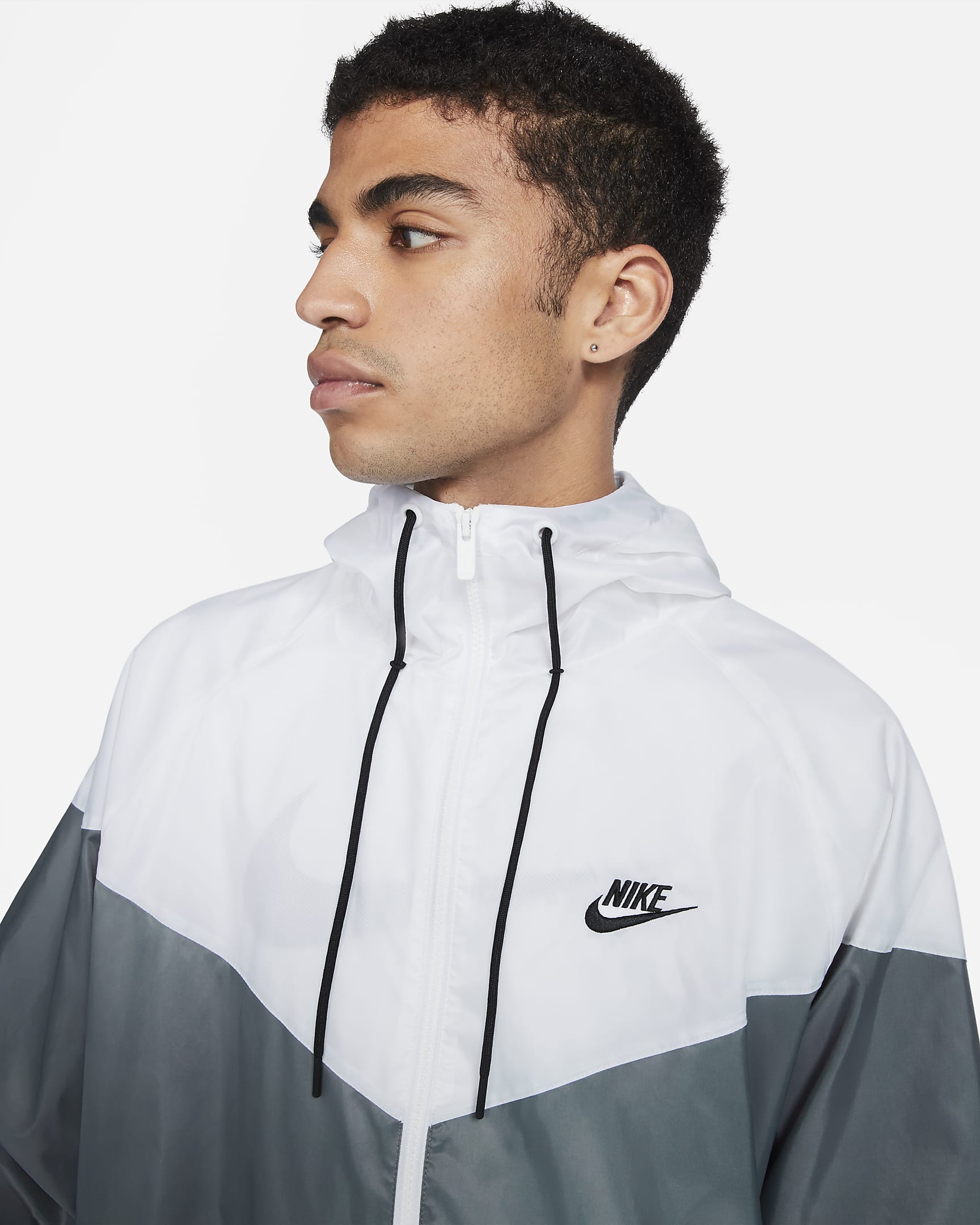 Nike Sportswear Windrunner Chaqueta con capucha - Hombre - Smoke Grey/Blanco/Smoke Grey/Negro