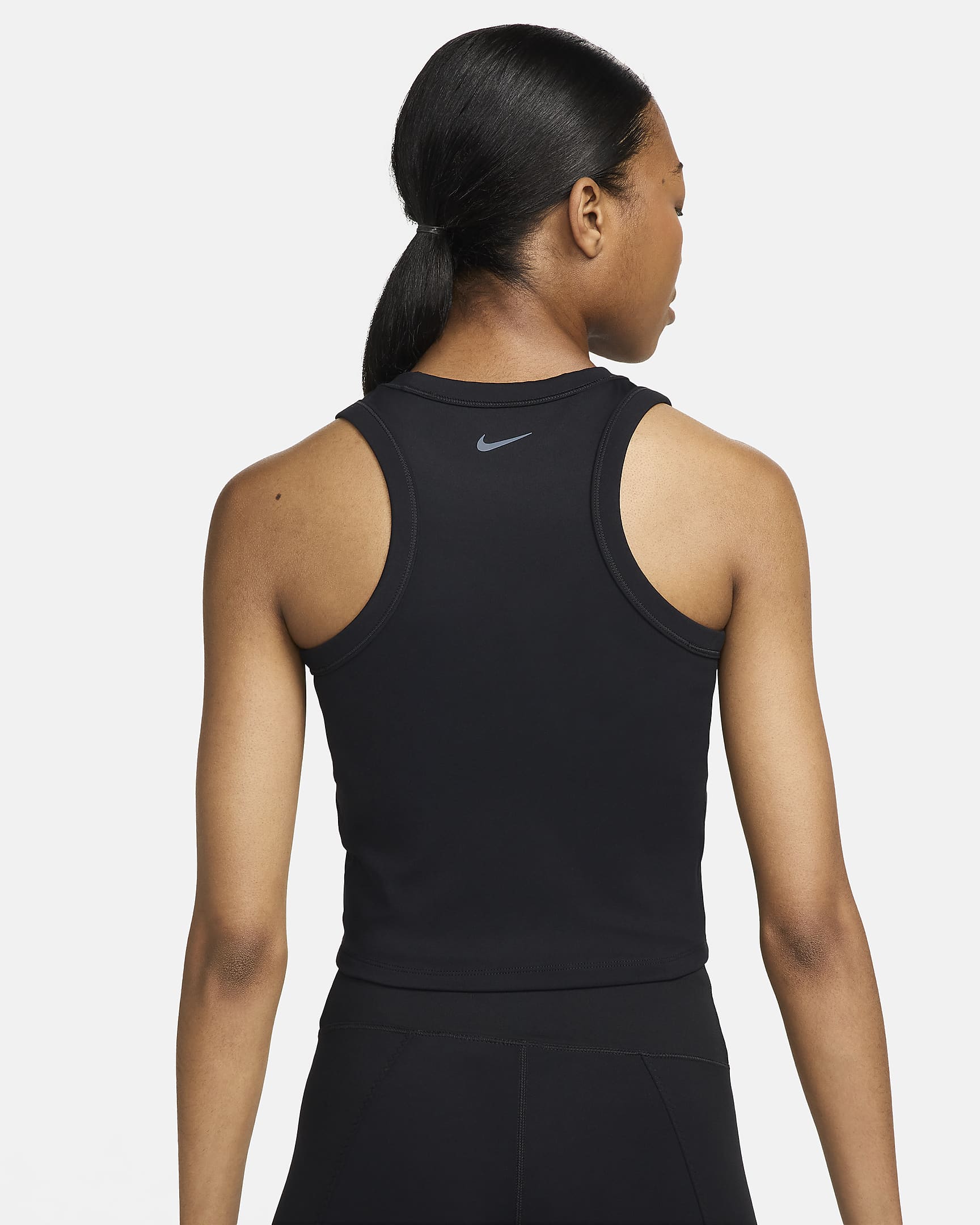 Camiseta de tirantes Dri-FIT cropped para mujer Nike One Fitted - Negro/Negro