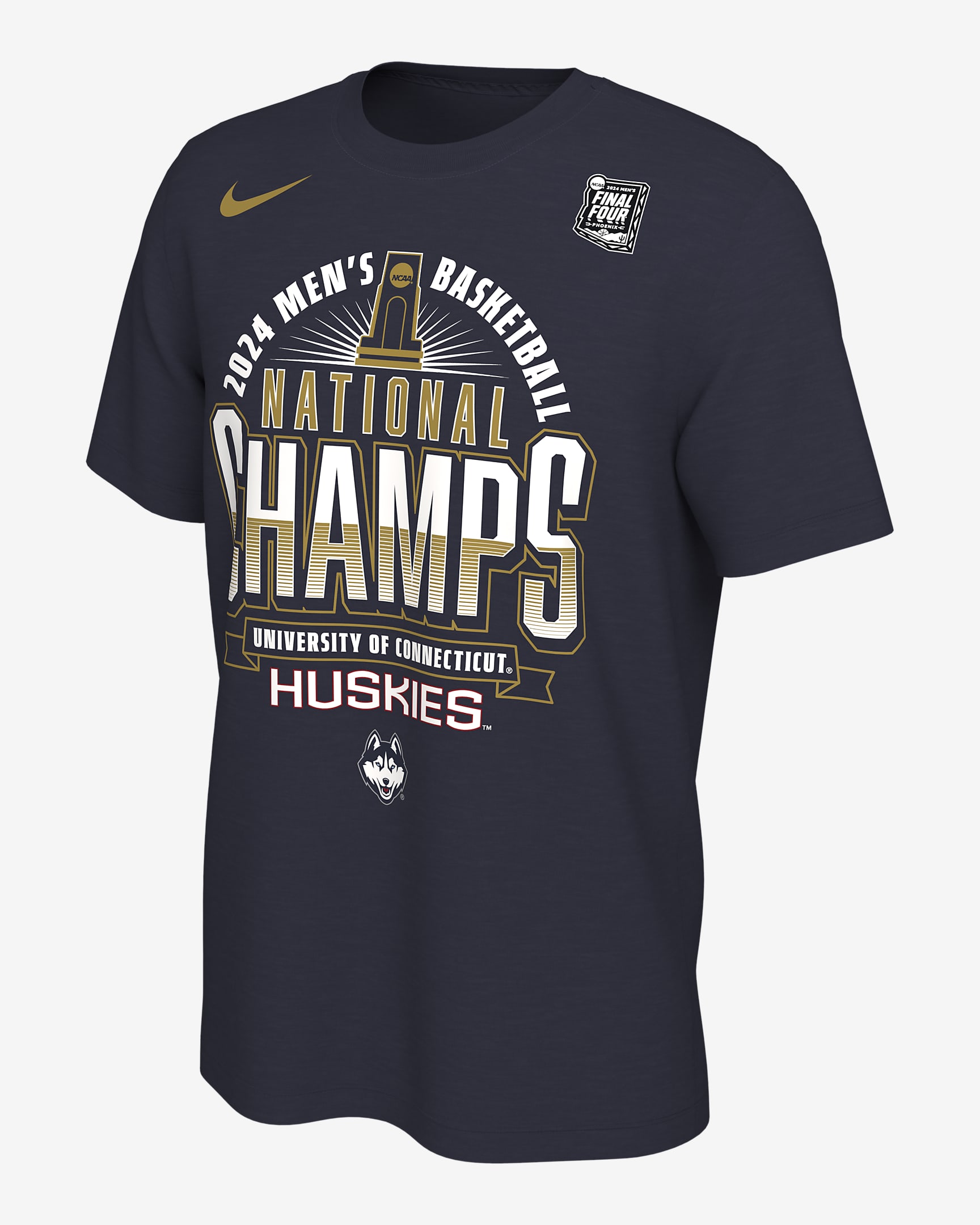 UConn 2024 Men's National Champ Men's Nike College Basketball TShirt