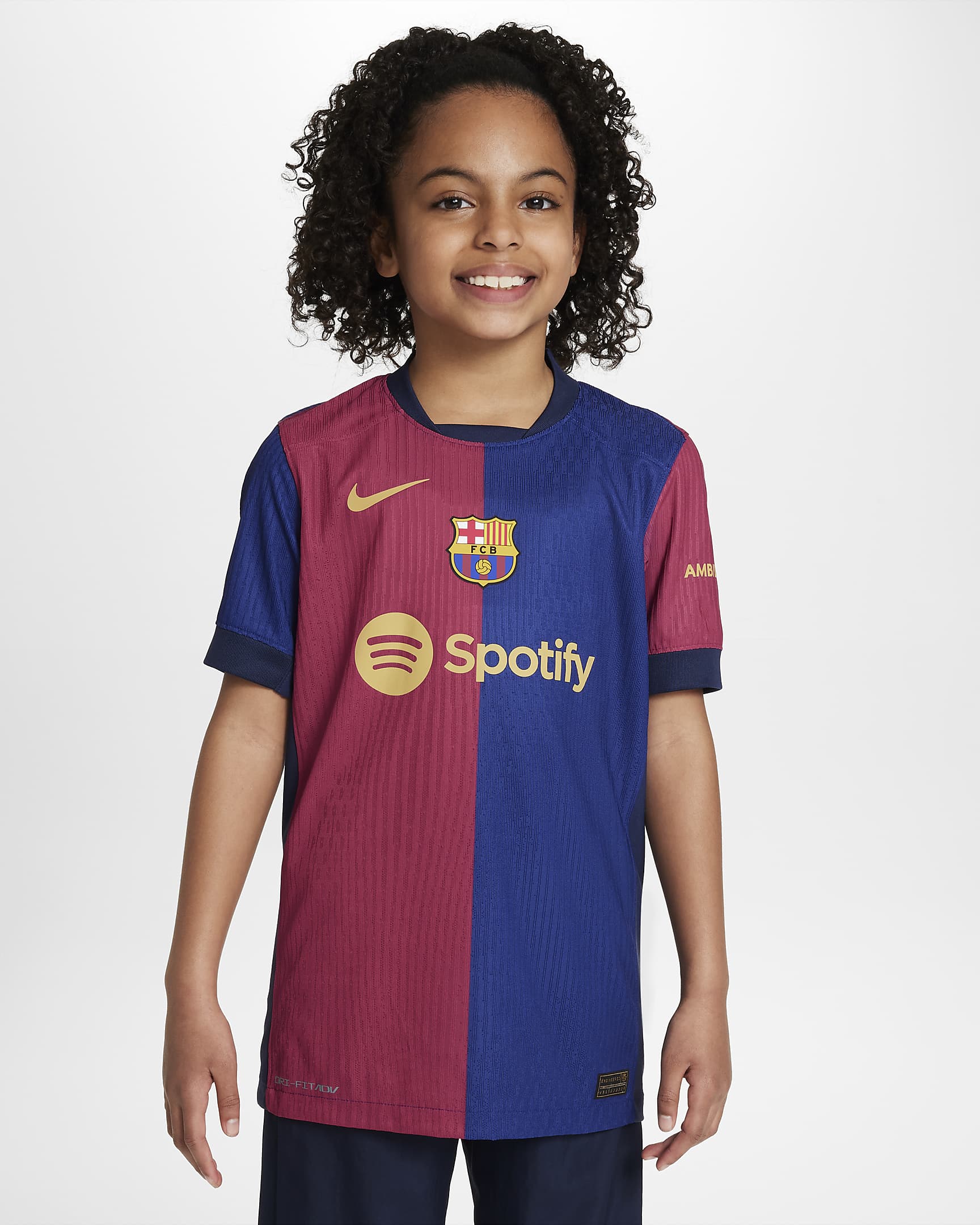 Zápasový/domácí fotbalový dres Nike Dri-FIT ADV Authentic FC Barcelona 2024/25 pro větší děti - Deep Royal Blue/Noble Red/Midnight Navy/Club Gold