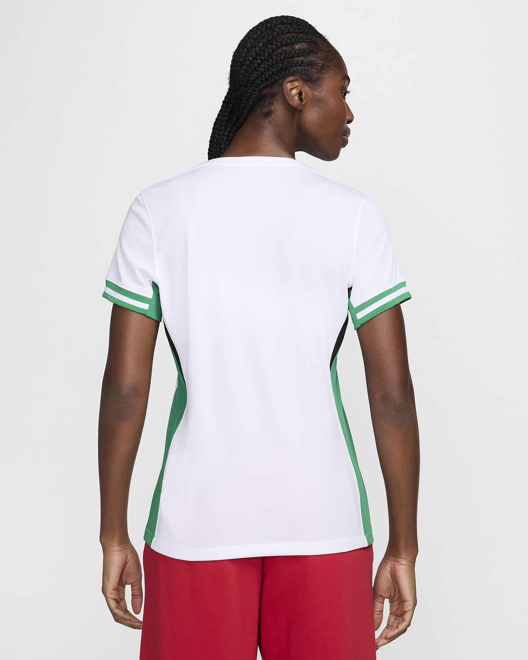 Dámská replika domácího fotbalového dresu Nike Dri-FIT Nigérie (ženský tým) Stadium 2024/25 - Bílá/Lucky Green/Challenge Red