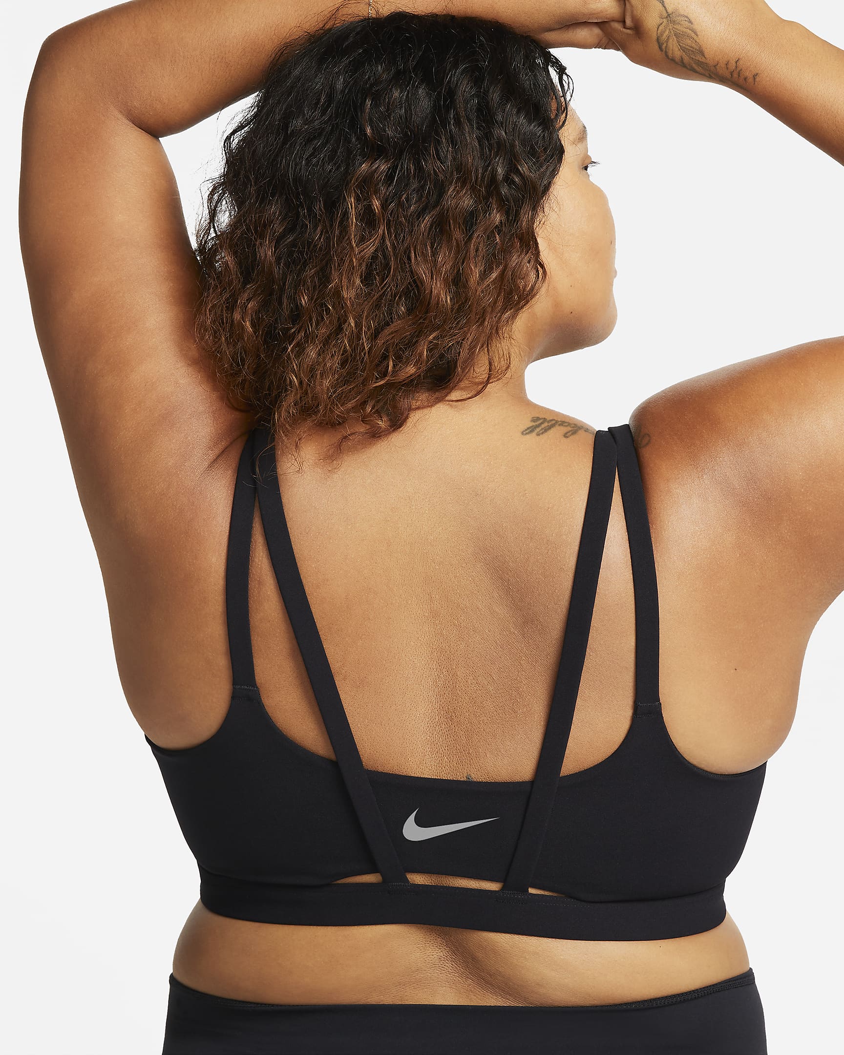 Nike Zenvy Strappy Women's Light-Support Padded Sports Bra (Plus Size) - Black/Sail