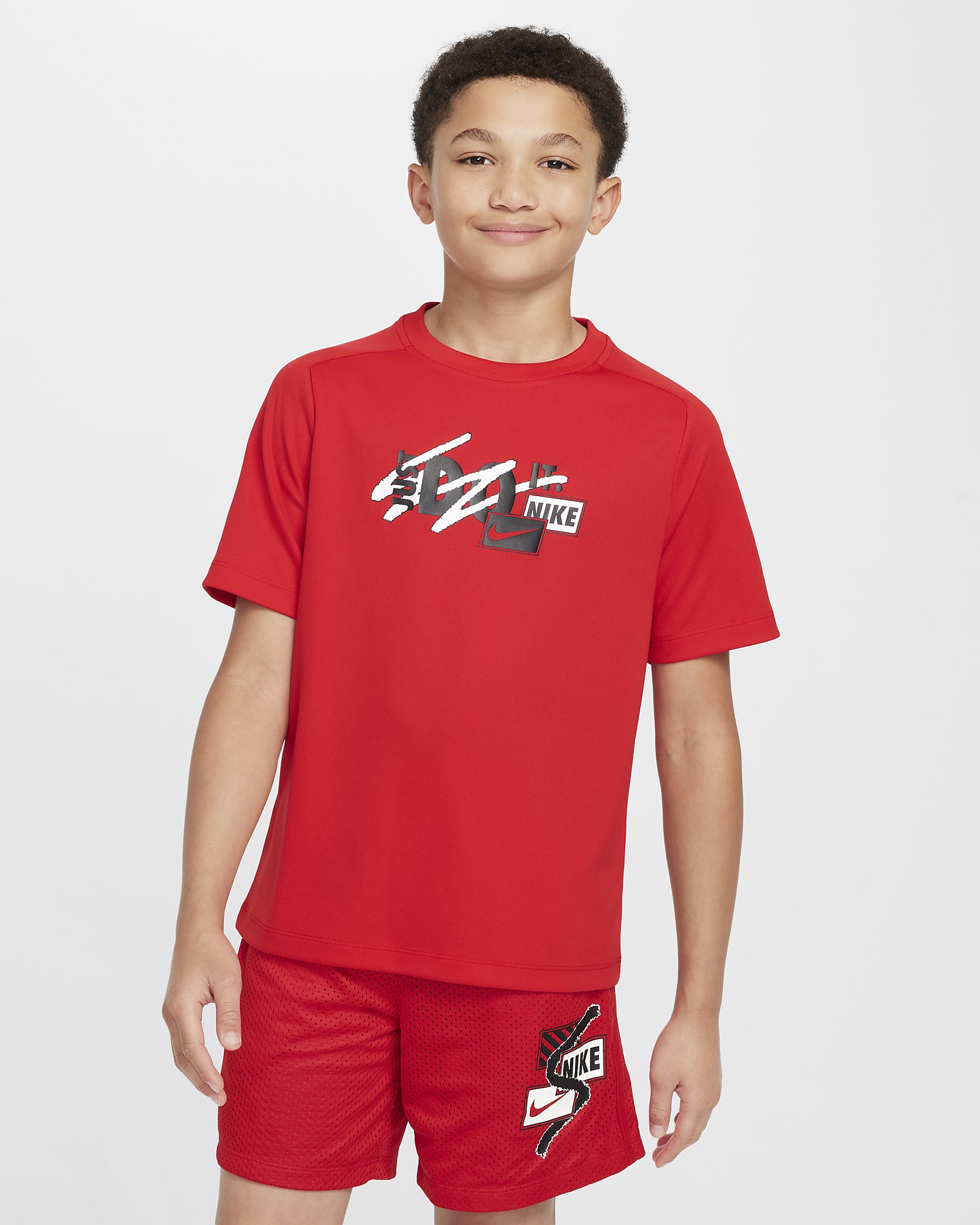 Nike Multi Older Kids' (Boys') Dri-FIT Top - University Red