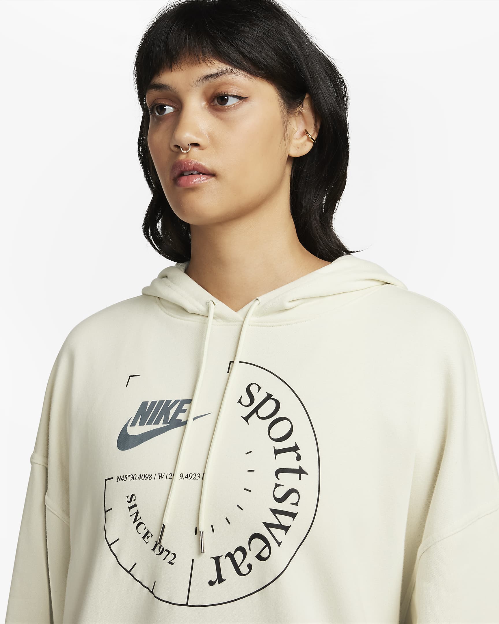 Nike Sportswear Women's Oversized French Terry Pullover Hoodie. Nike HR