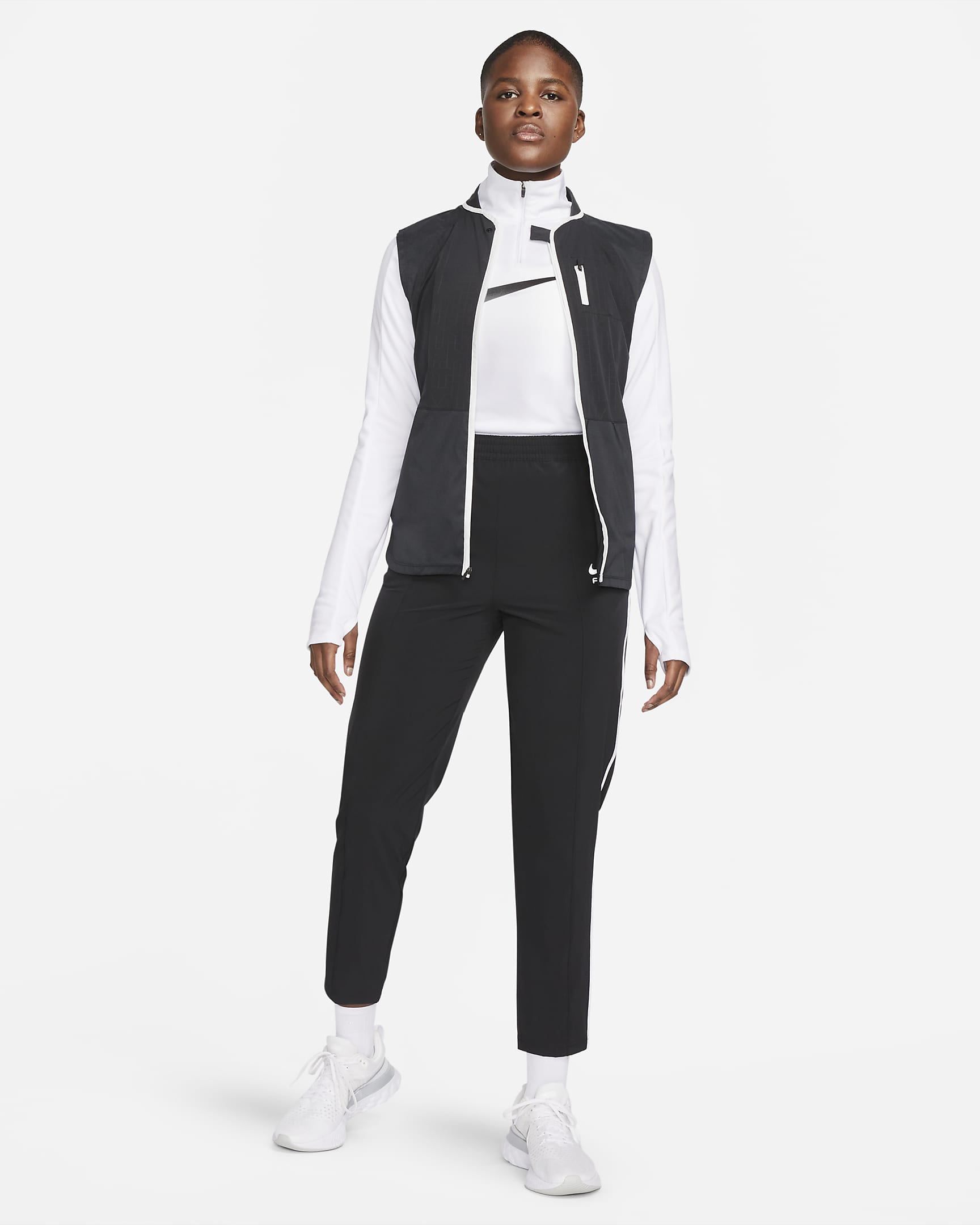 womens black gilet nike