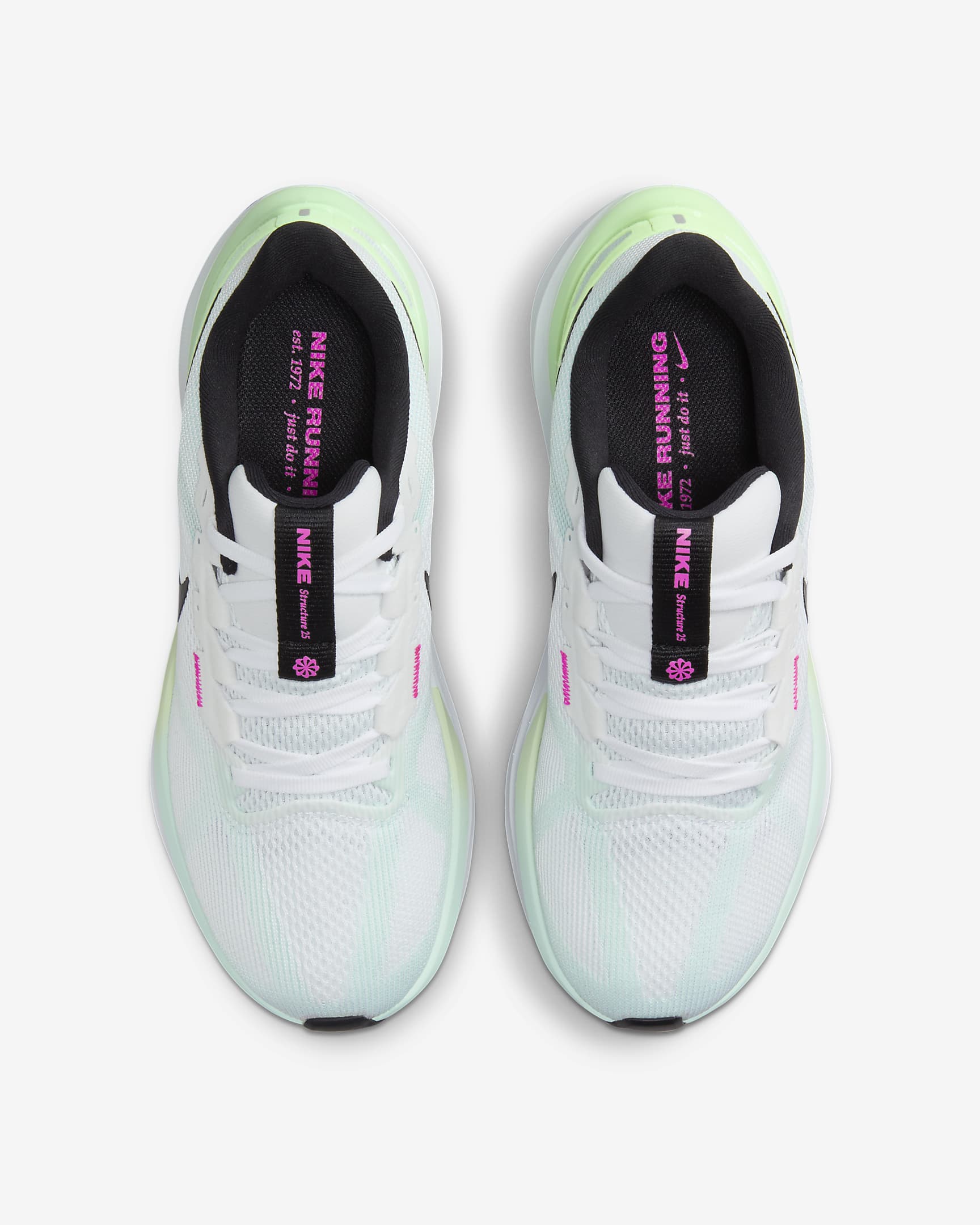 Tenis de correr en pavimento para mujer Nike Structure 25 - Blanco/Azul glacial/Verde vapor/Negro