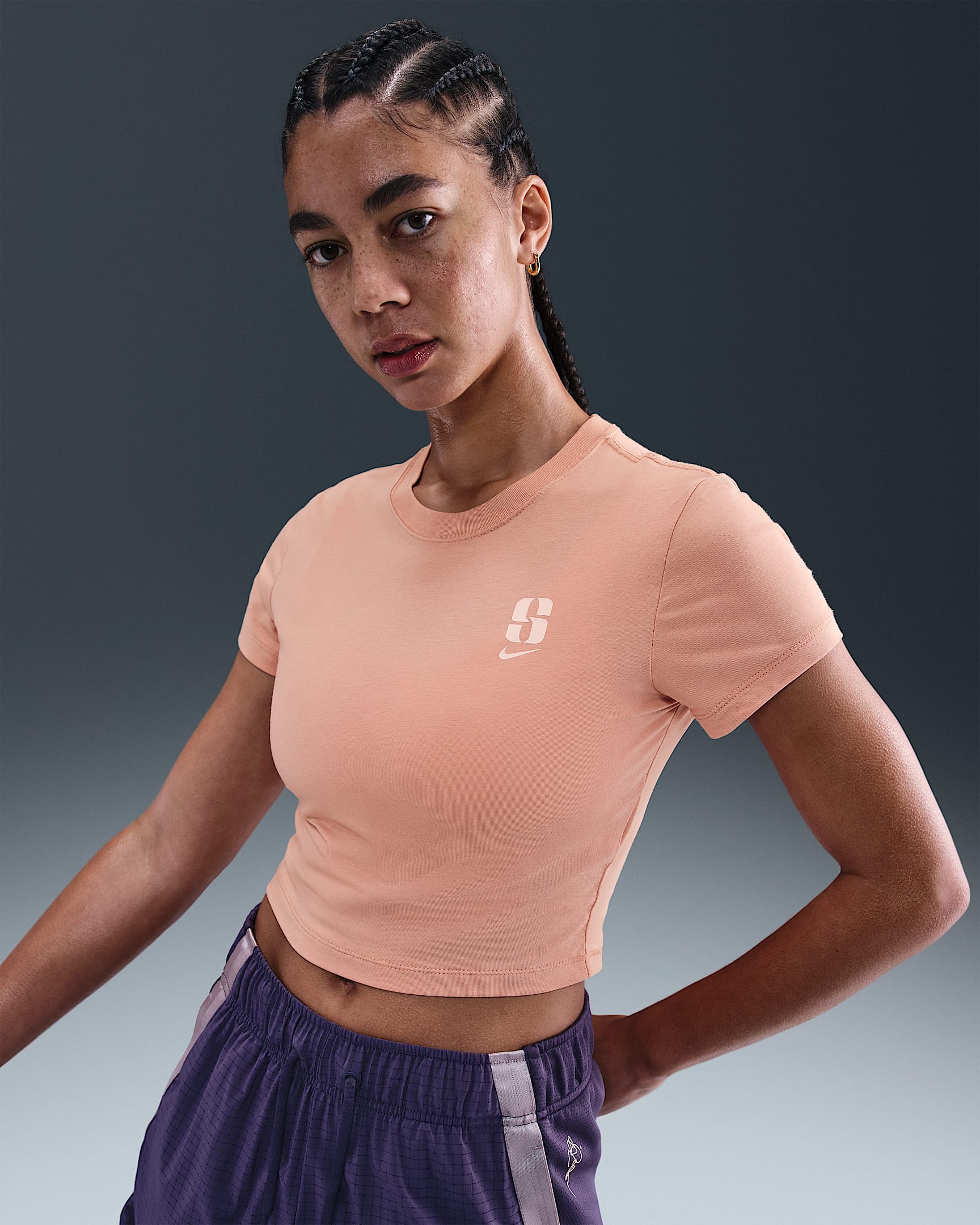 Sabrina Women's Short-Sleeve Cropped T-Shirt - Rose Gold