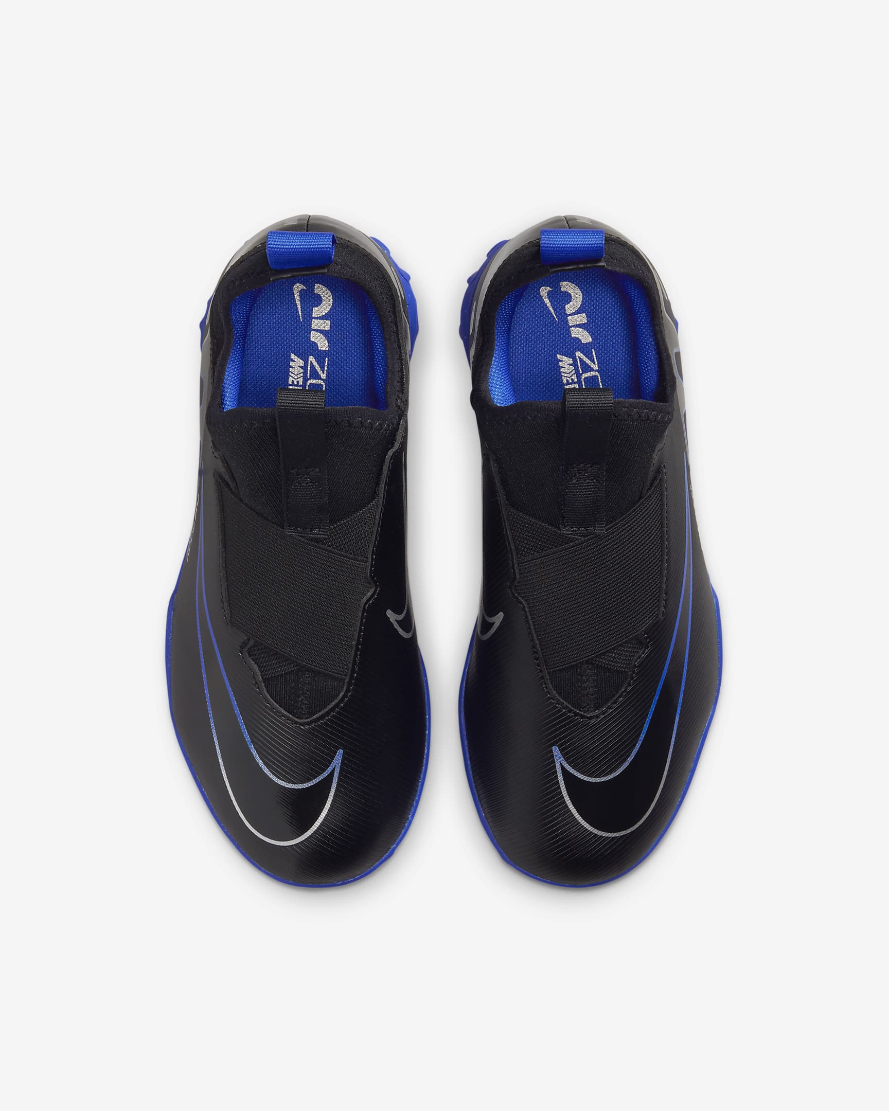 Nike Jr. Mercurial Vapor 15 Academy Little/Big Kids' Turf Low-Top Soccer Shoes - Black/Hyper Royal/Chrome