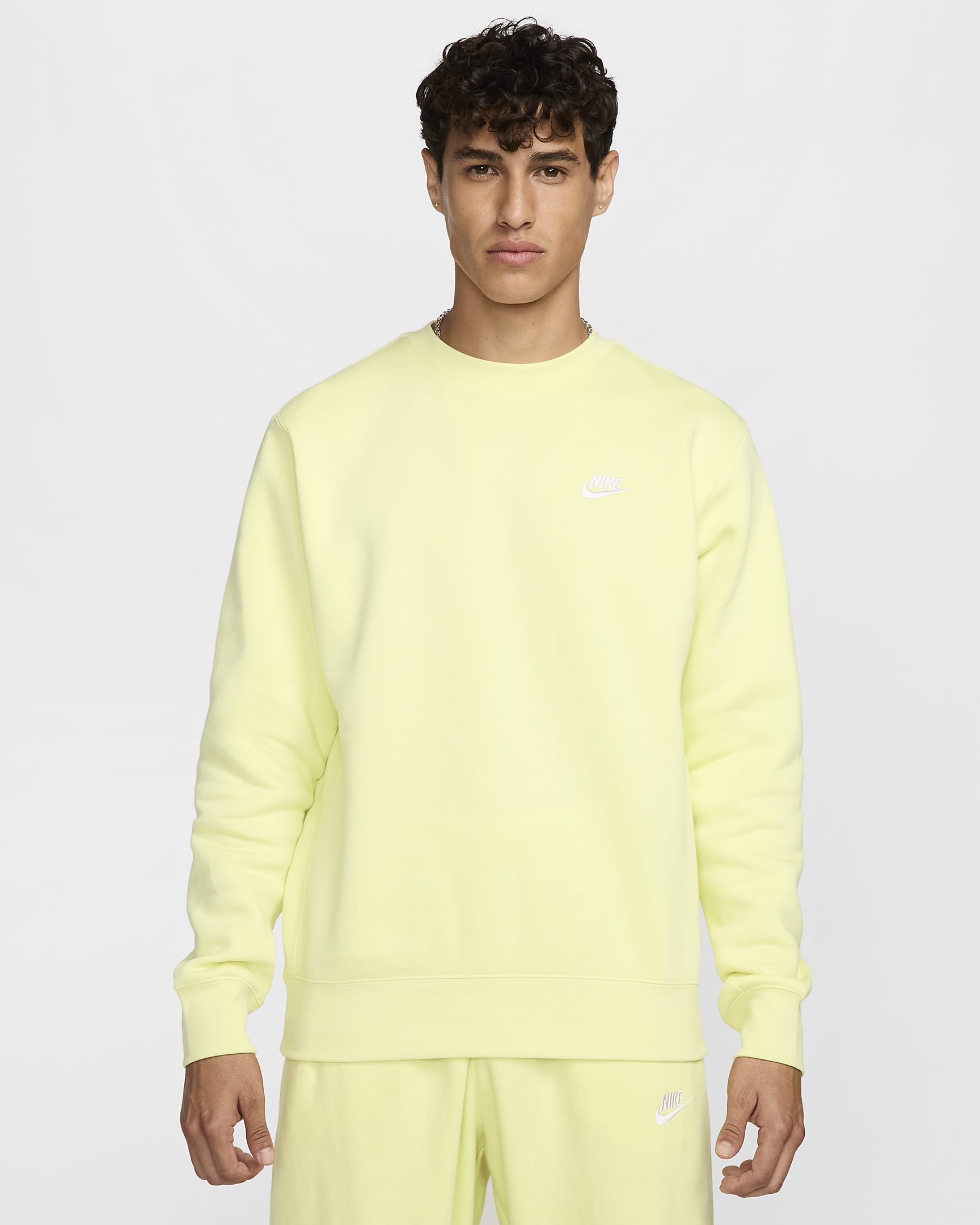 Nike Sportswear Club Fleece Men's Crew - Life Lime/White