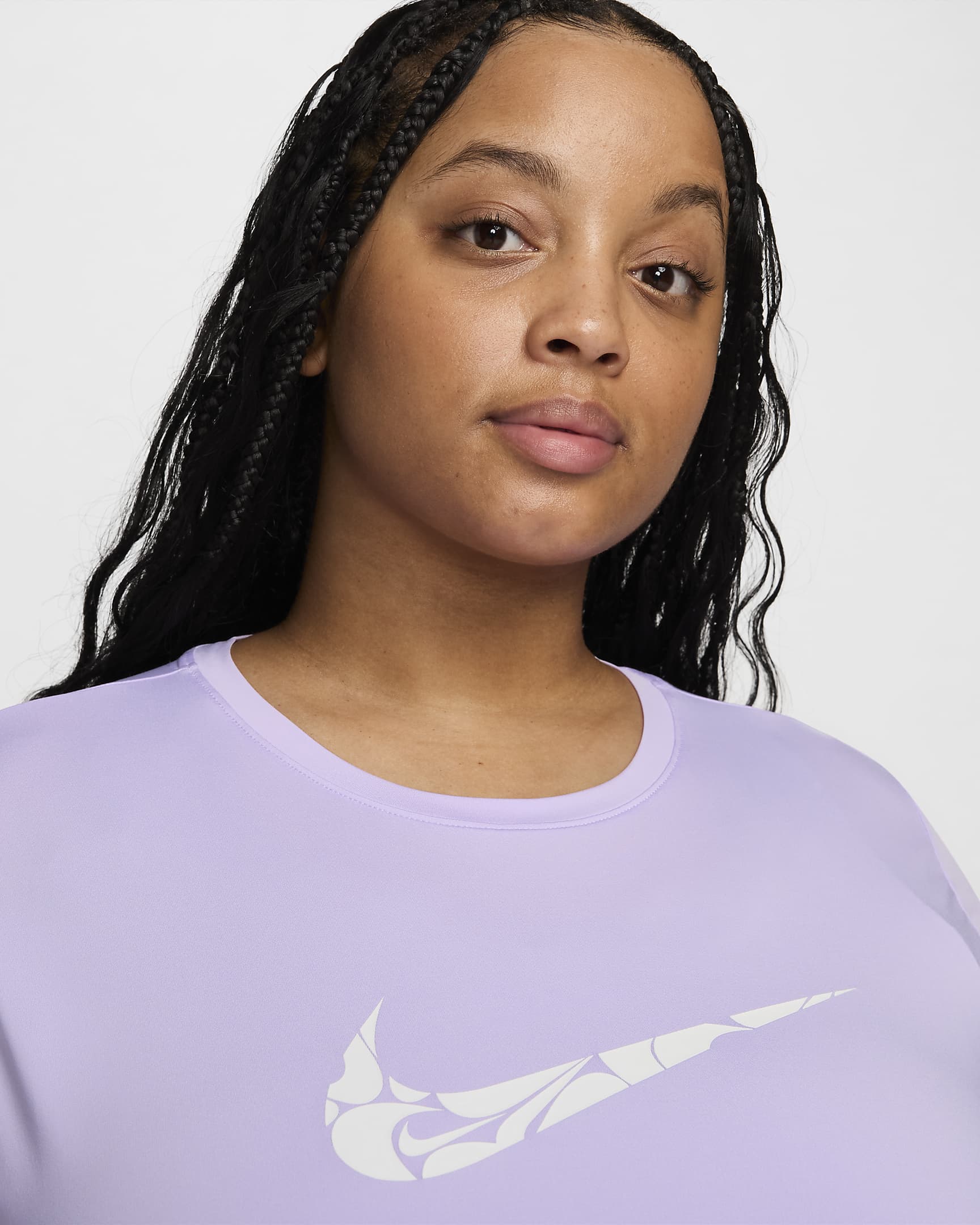 Nike One Swoosh Womens Dri Fit Short Sleeve Running Top Plus Size