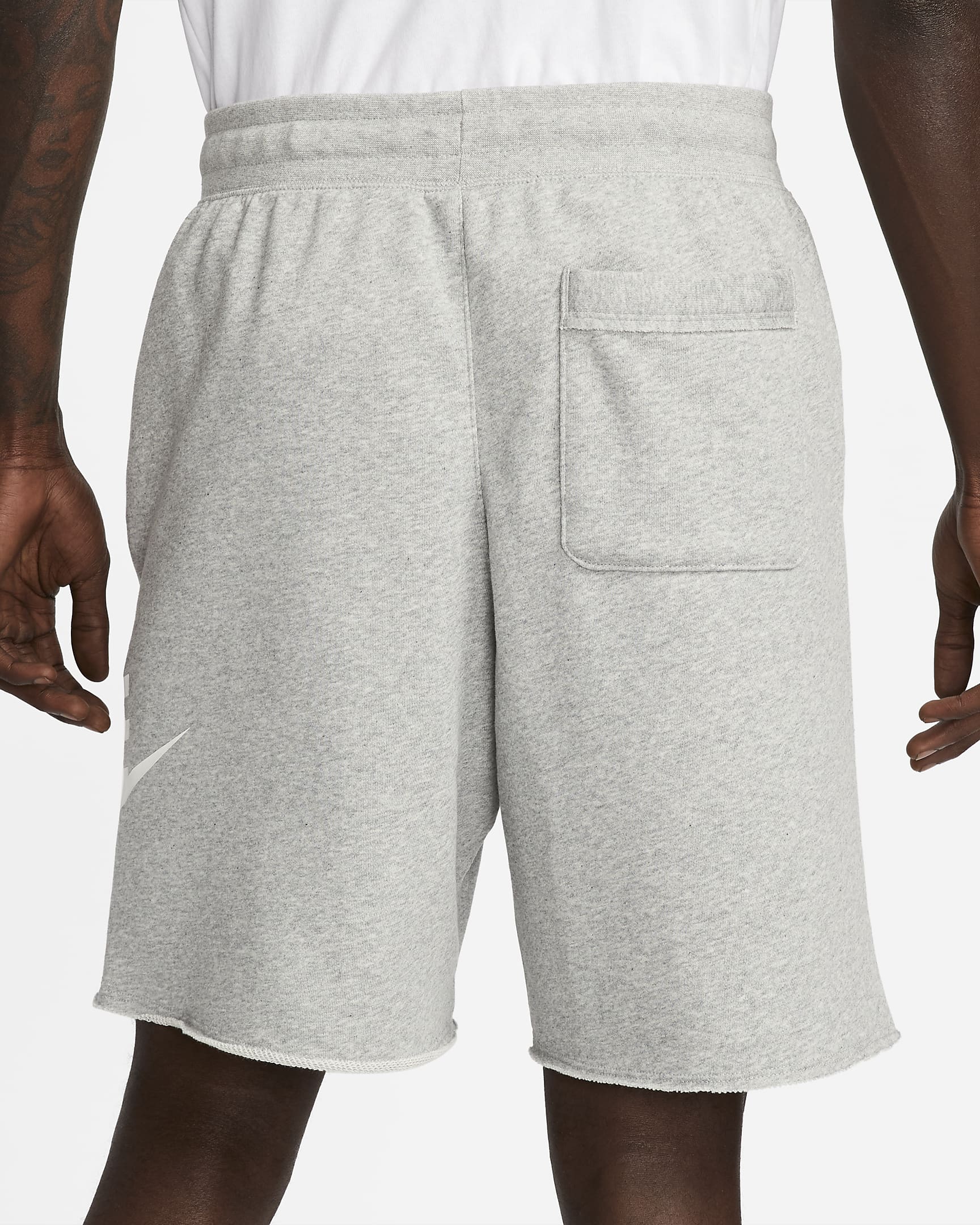 Shorts in French Terry Nike Club Alumni – Uomo - Dark Grey Heather/Bianco/Bianco