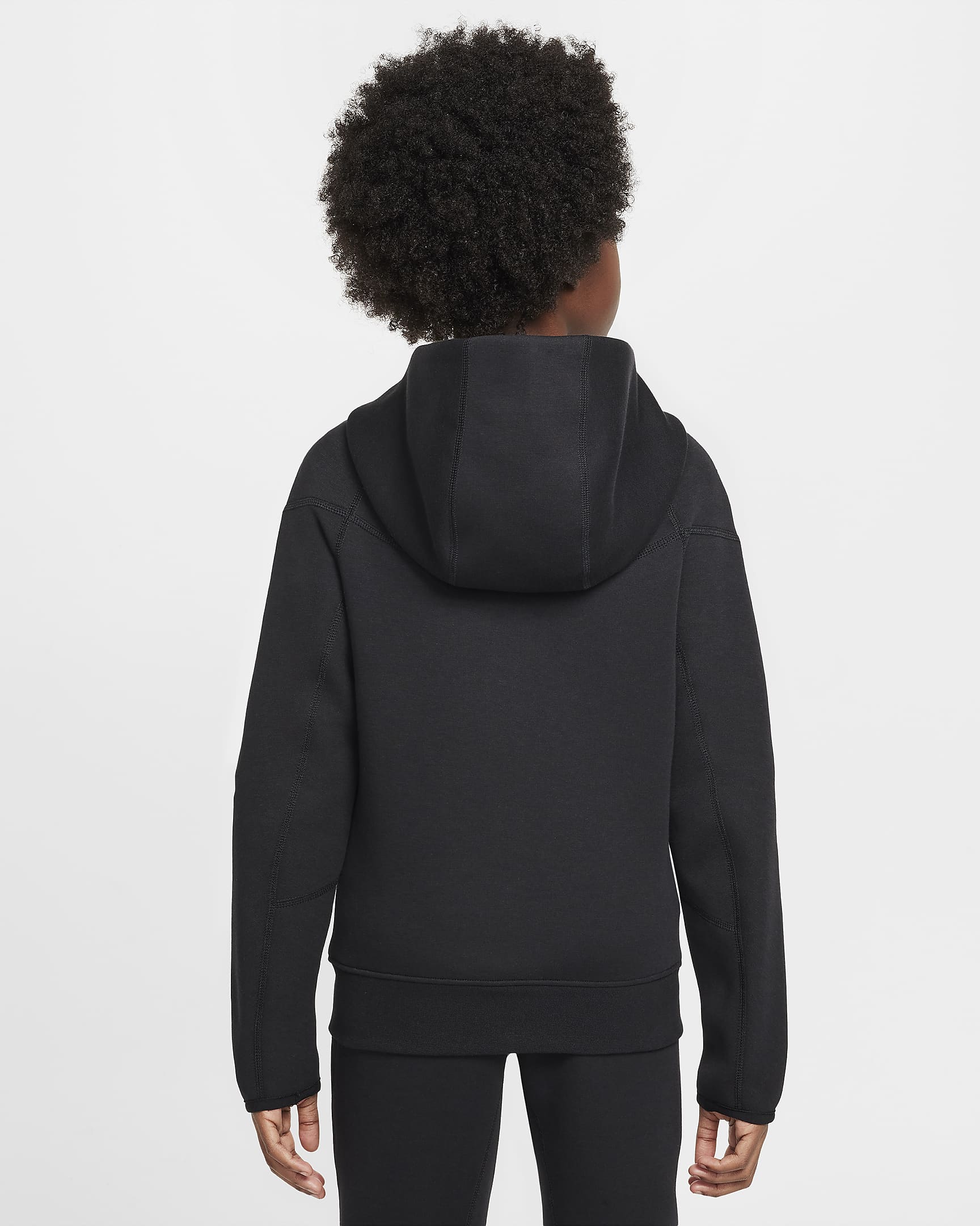 Mikina Nike Football Paris Saint-Germain Tech Fleece s kapucí a zipem po celé délce pro chlapce - Černá/University Red