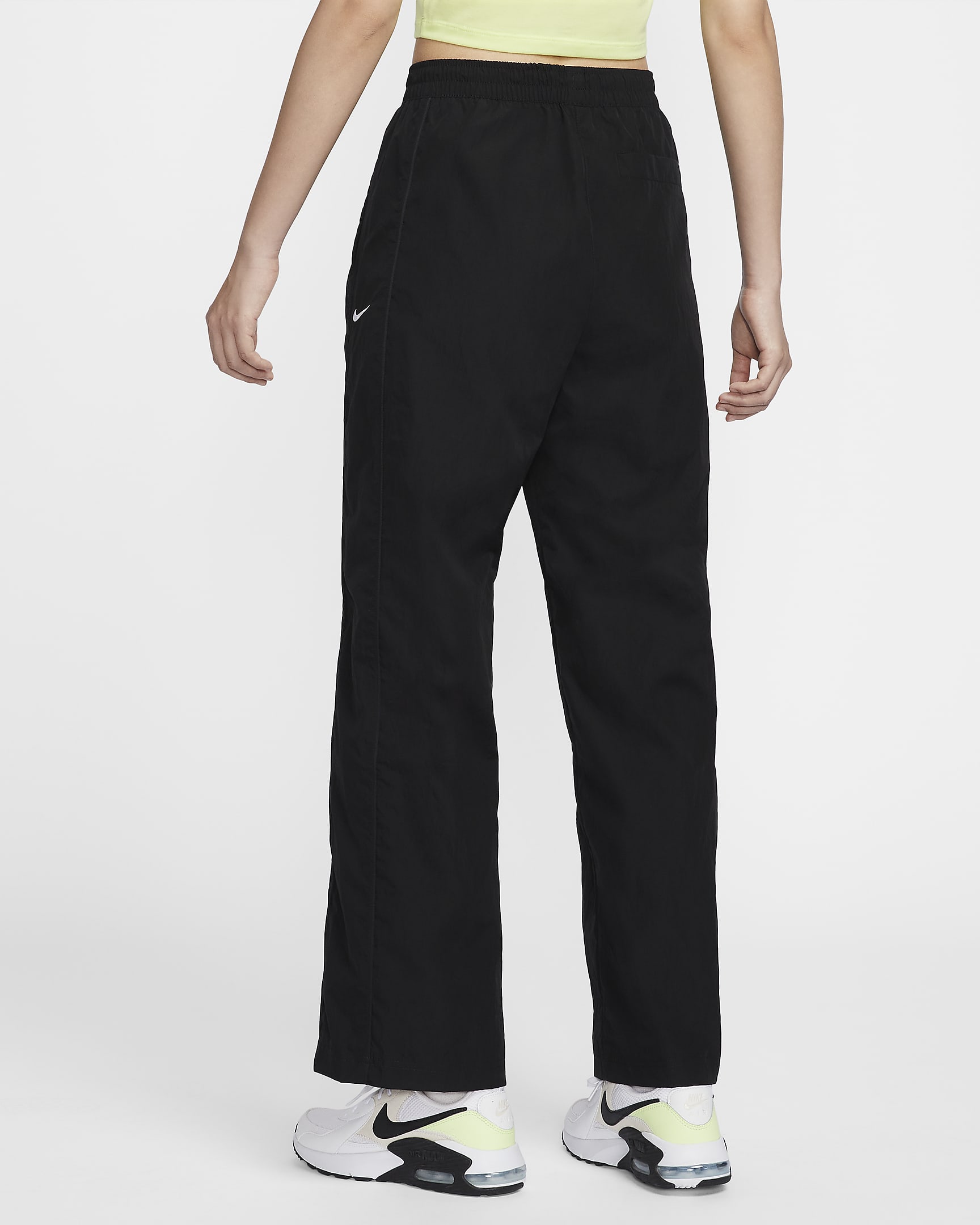 Nike Windrunner Women's High-Waisted Woven Open-Hem Pants - Black/White