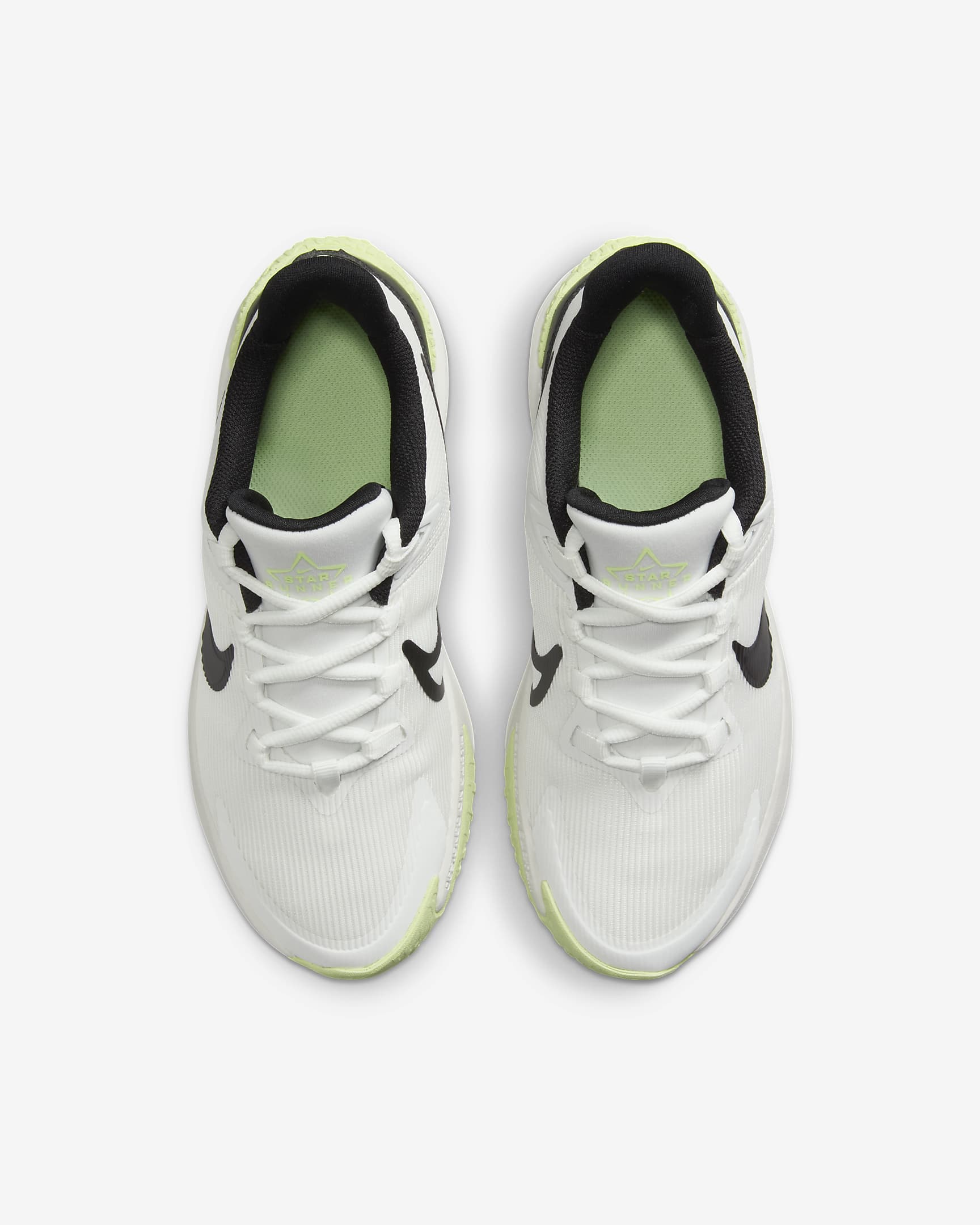 Nike Star Runner 4 løpesko til vei for store barn - Summit White/Barely Volt/Hvit/Svart