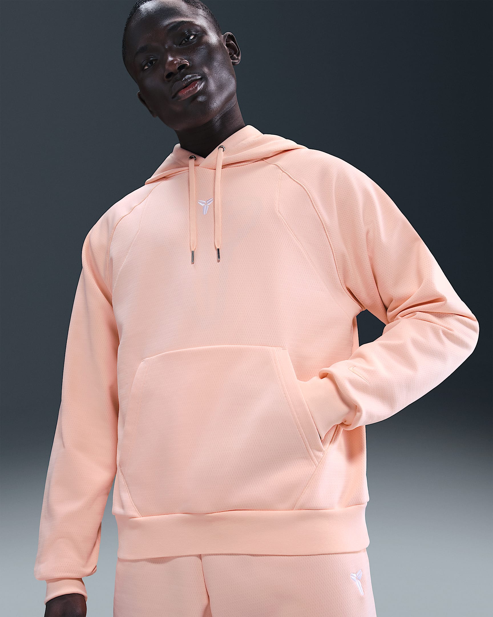 Sudadera con capucha Kobe Therma-FIT - Washed Coral/Washed Coral/Blanco