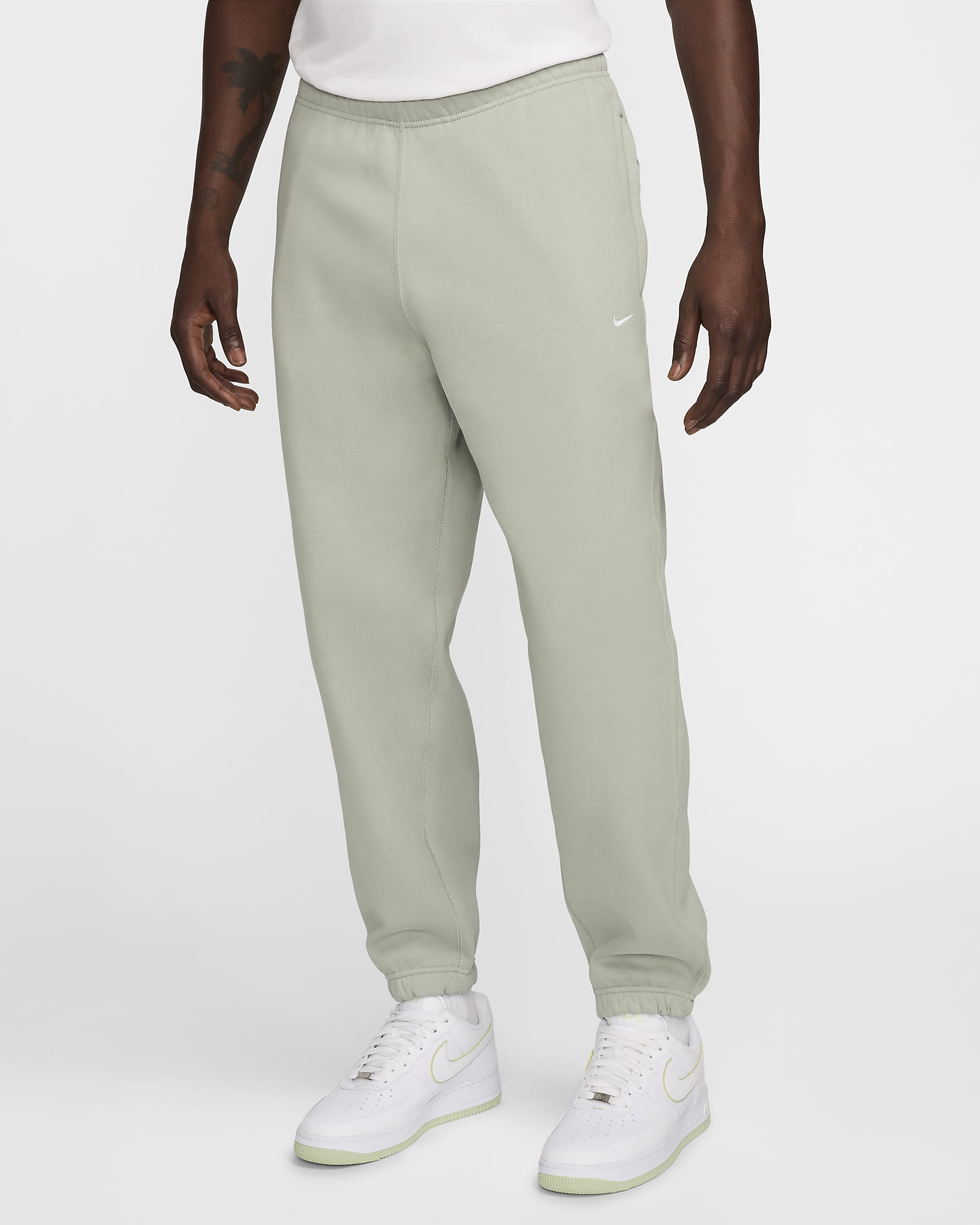 Nike Solo Swoosh Men's Fleece Trousers - Jade Horizon/White