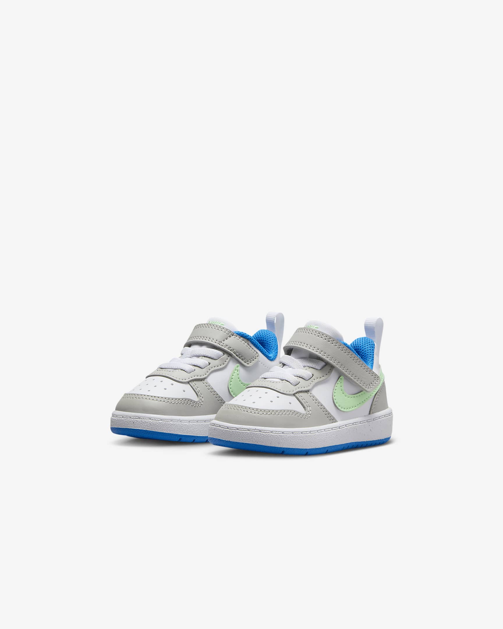 Chaussure Nike Court Borough Low Recraft pour bébé et tout-petit - Light Iron Ore/Blanc/Photo Blue/Vapor Green