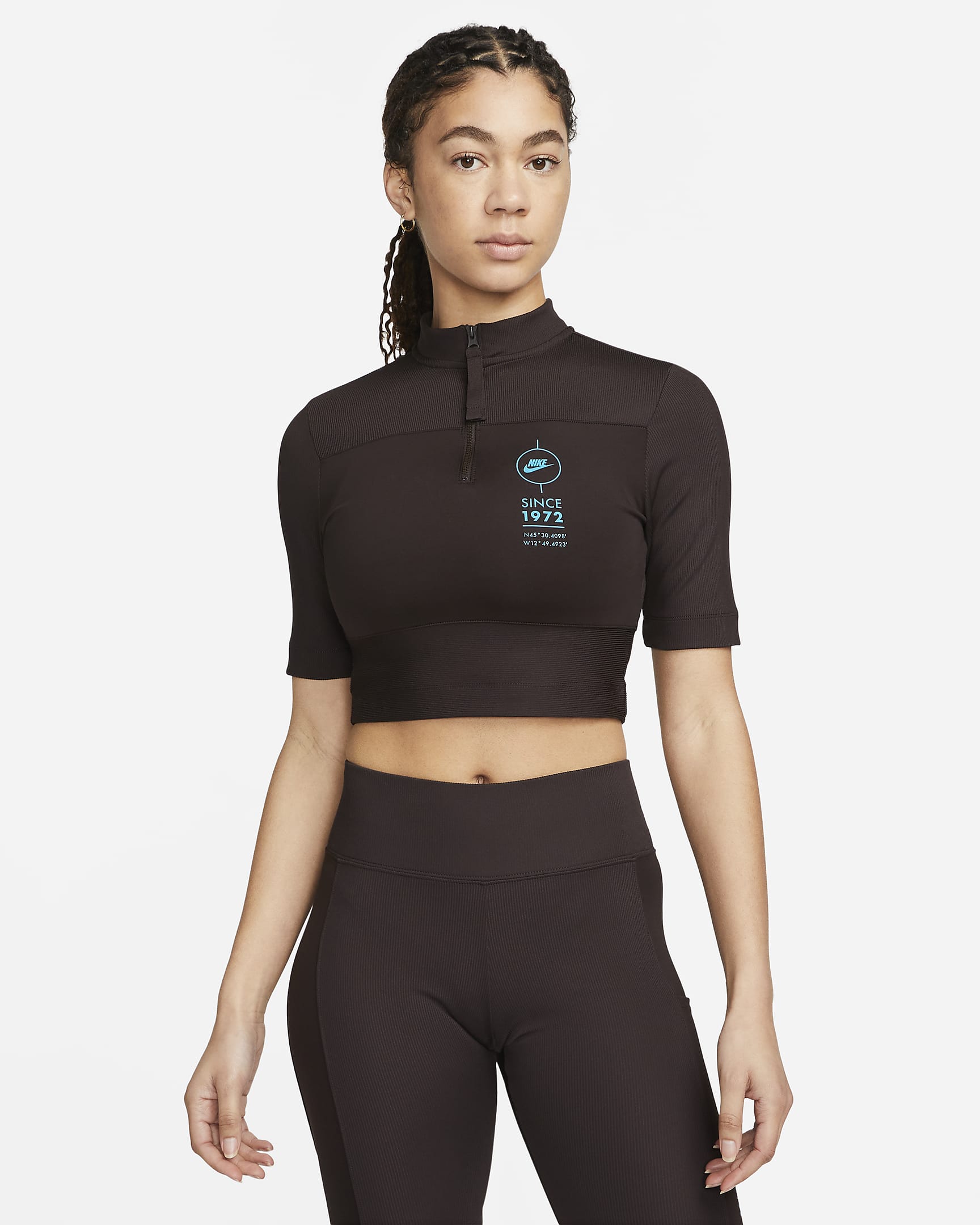 Nike Sportswear Women's Ribbed Short-Sleeve Top. Nike IL