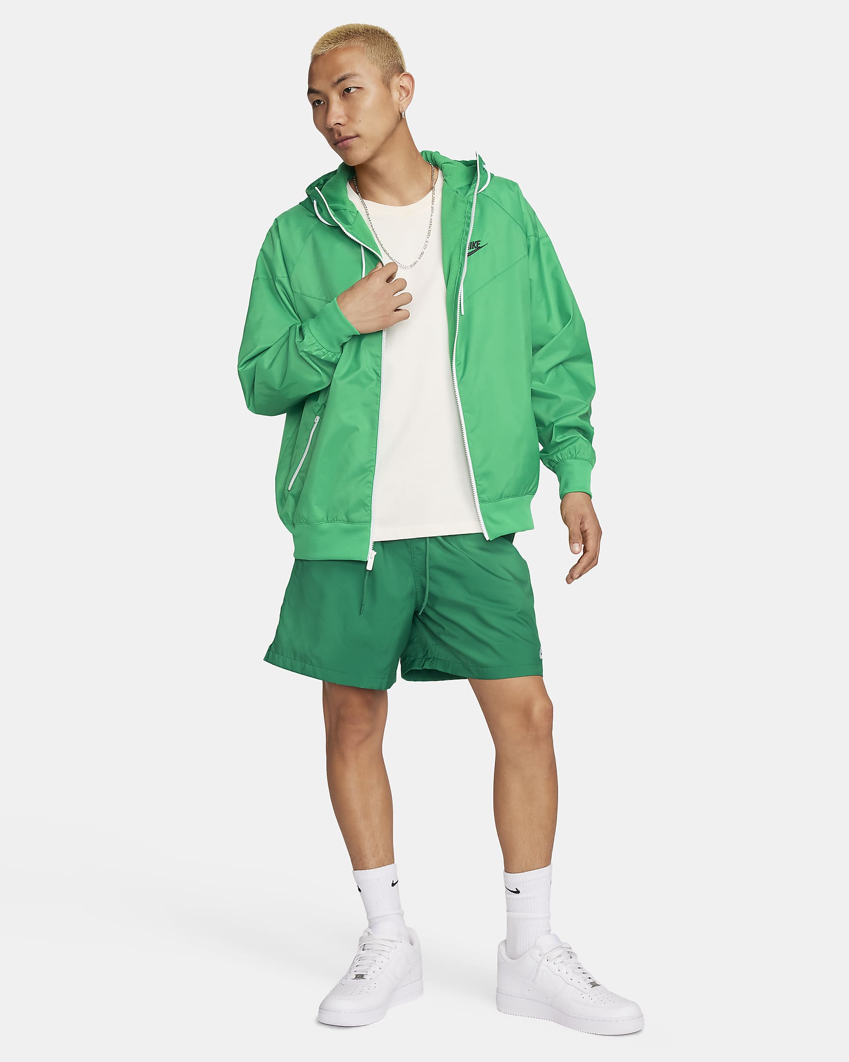 Nike Sportswear Windrunner Kapüşonlu Erkek Ceketi - Stadium Green/Siyah