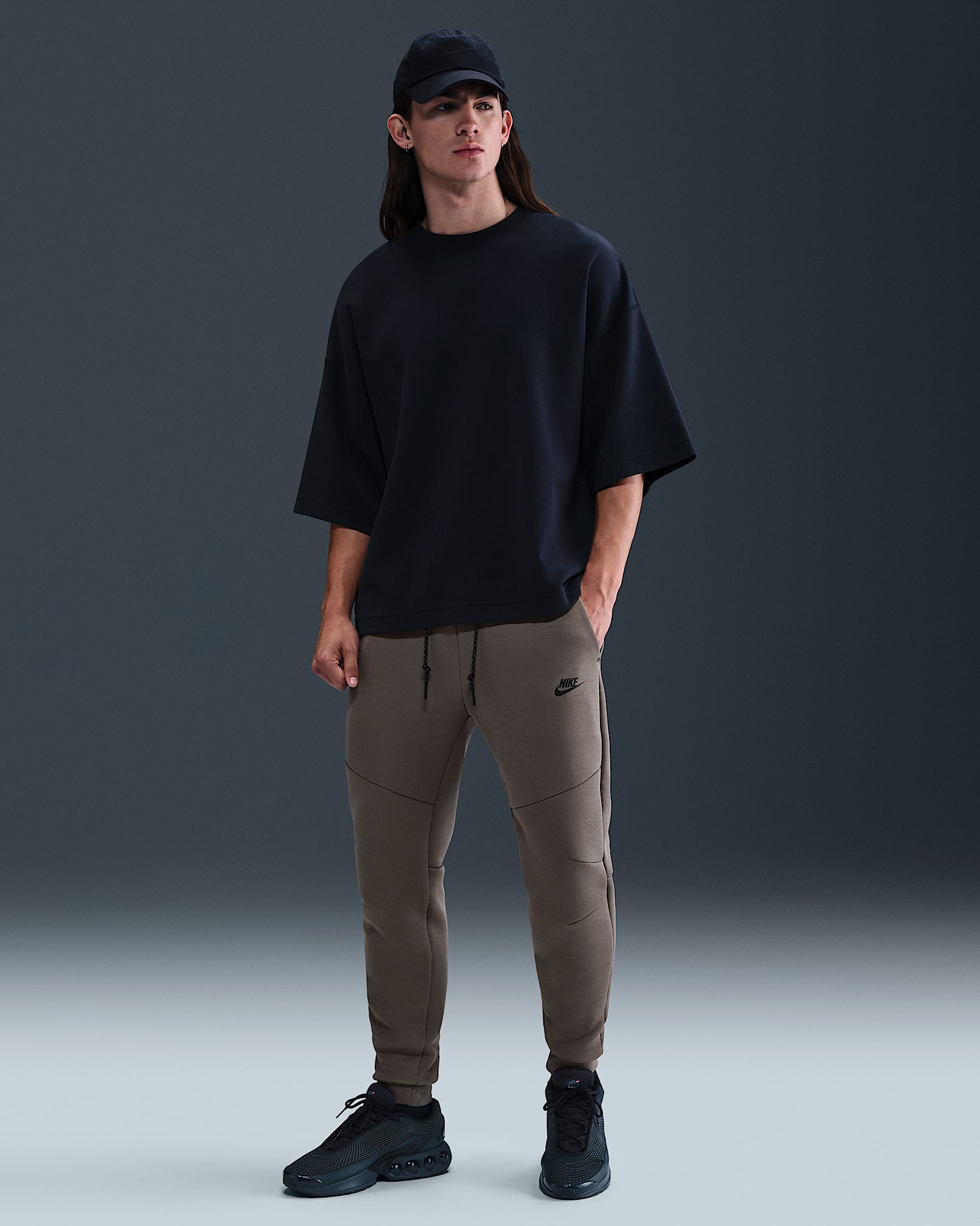 Nike Tech Men's Fleece Joggers - Cave Stone/Black