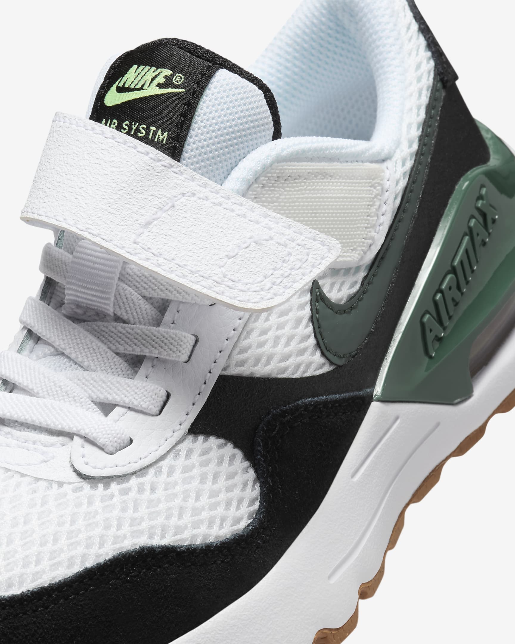 Nike Air Max SYSTM Little Kids' Shoes - White/Black/Barely Volt/Vintage Green