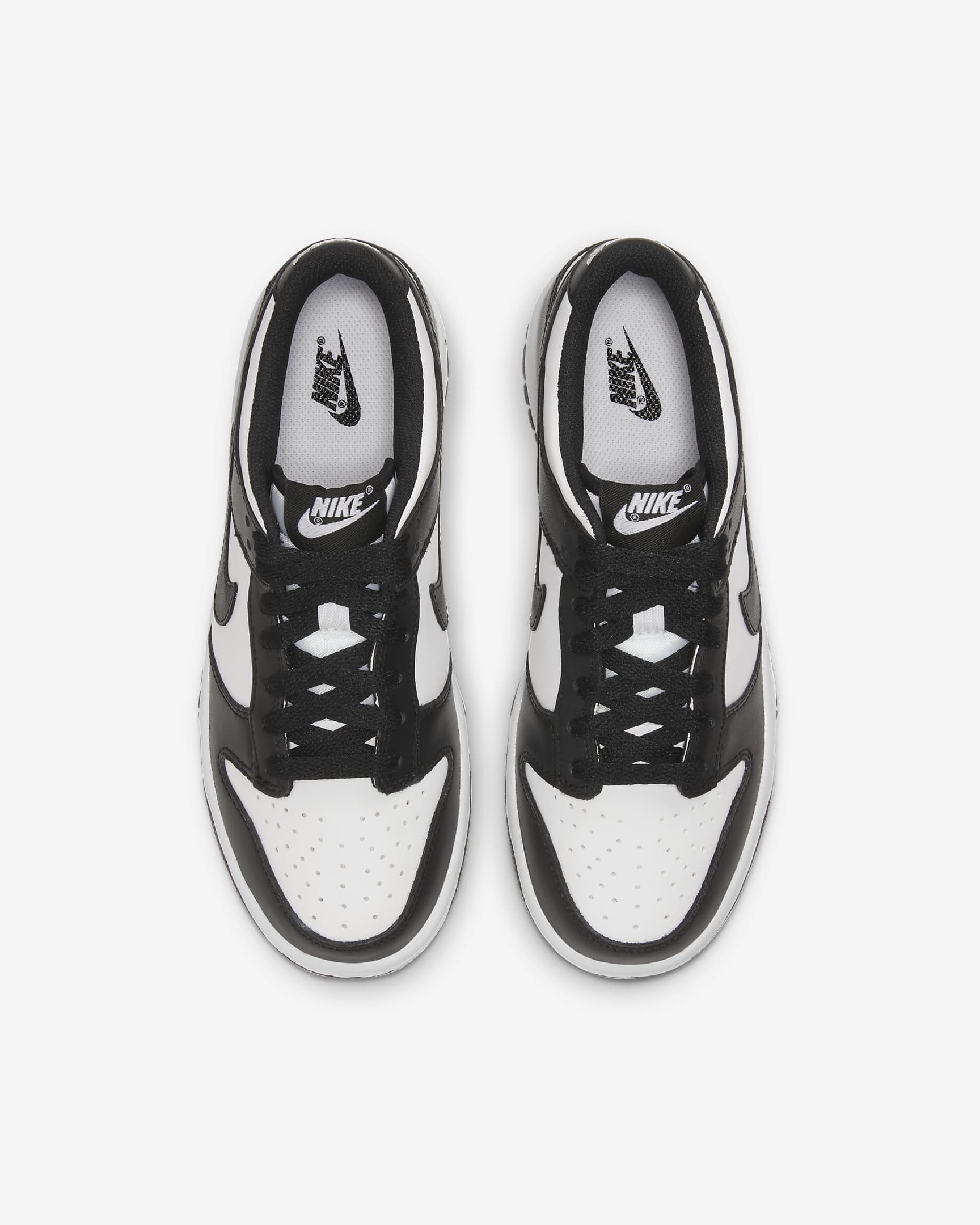Nike Dunk Low-sko til større børn - hvid/hvid/sort